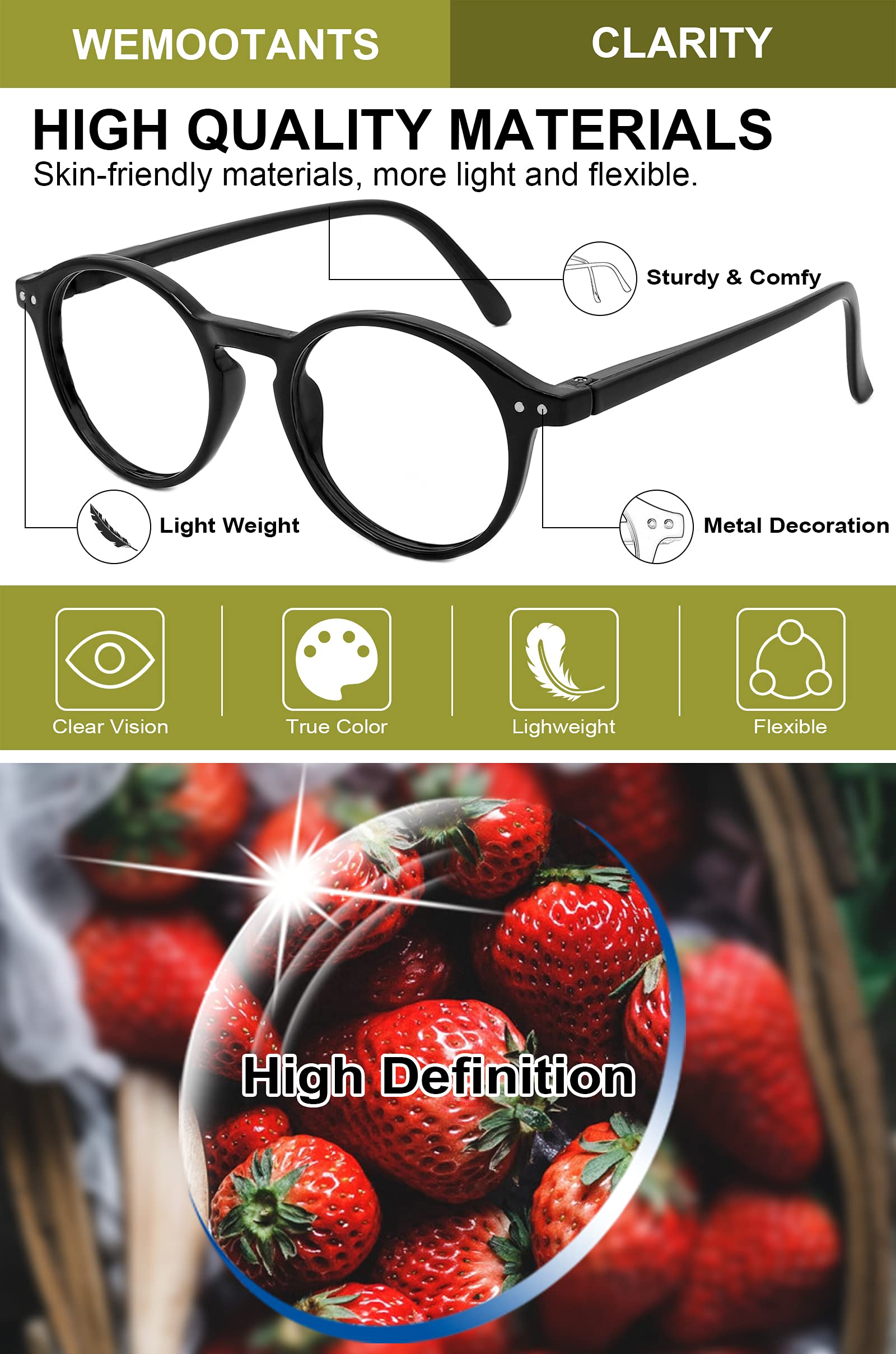 Blue Light Blocking Glasses for Men & Women - Anti Eyestrain Computer Glasses with UV Protection - Perfect for Gaming, Office Work & Screen Time