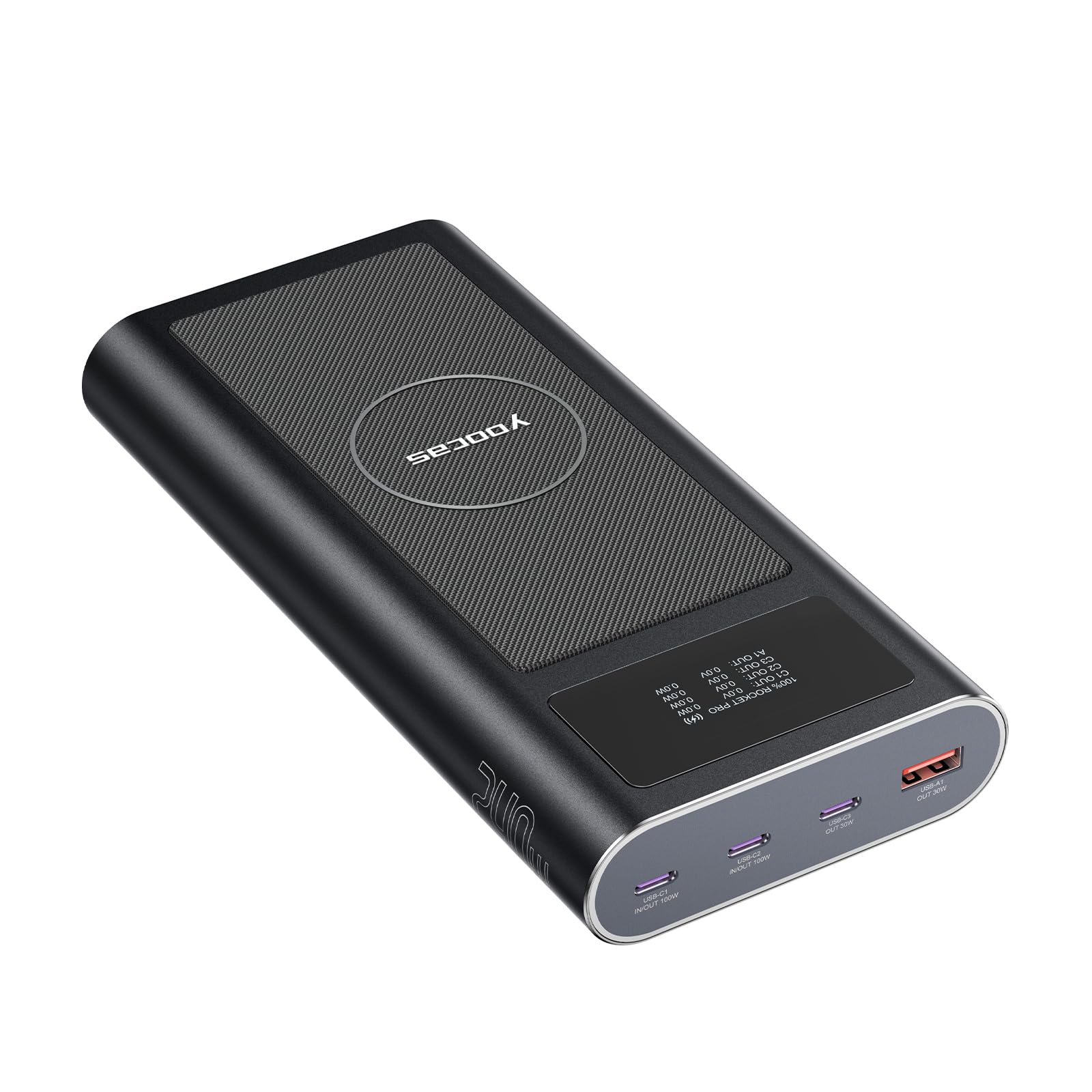 240W 25000mAh PD Power Bank with Smart Digital Display - 4 Ports USB C/USB A/Wireless Portable Charger for iPhone, Samsung, MacBook, iPad, Laptops & Switch - Fast Charging Battery Pack for Travel, Camping & Emergency Power Backup