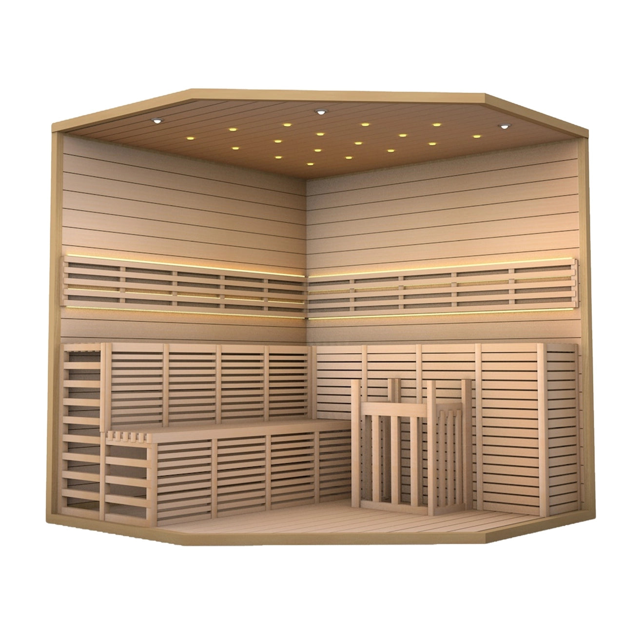 Premium Aleko Canadian Hemlock Indoor Wet & Dry Sauna with LED Lights - 6kW ETL Certified Heater for 5-6 People | Perfect for Home Relaxation, Detox & Muscle Recovery