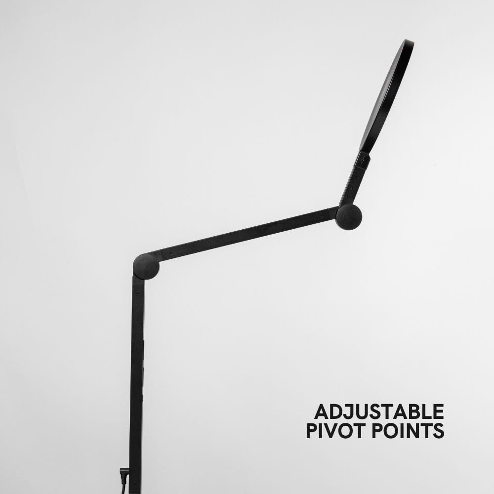 LUME CUBE Edge Light 2.0 LED Desk Lamp - Dimmable Office Light with USB Charging Port, Adjustable Swing Arm, Color Temperature & Brightness - Perfect for Video Calls, Streaming & Home Office Workspace