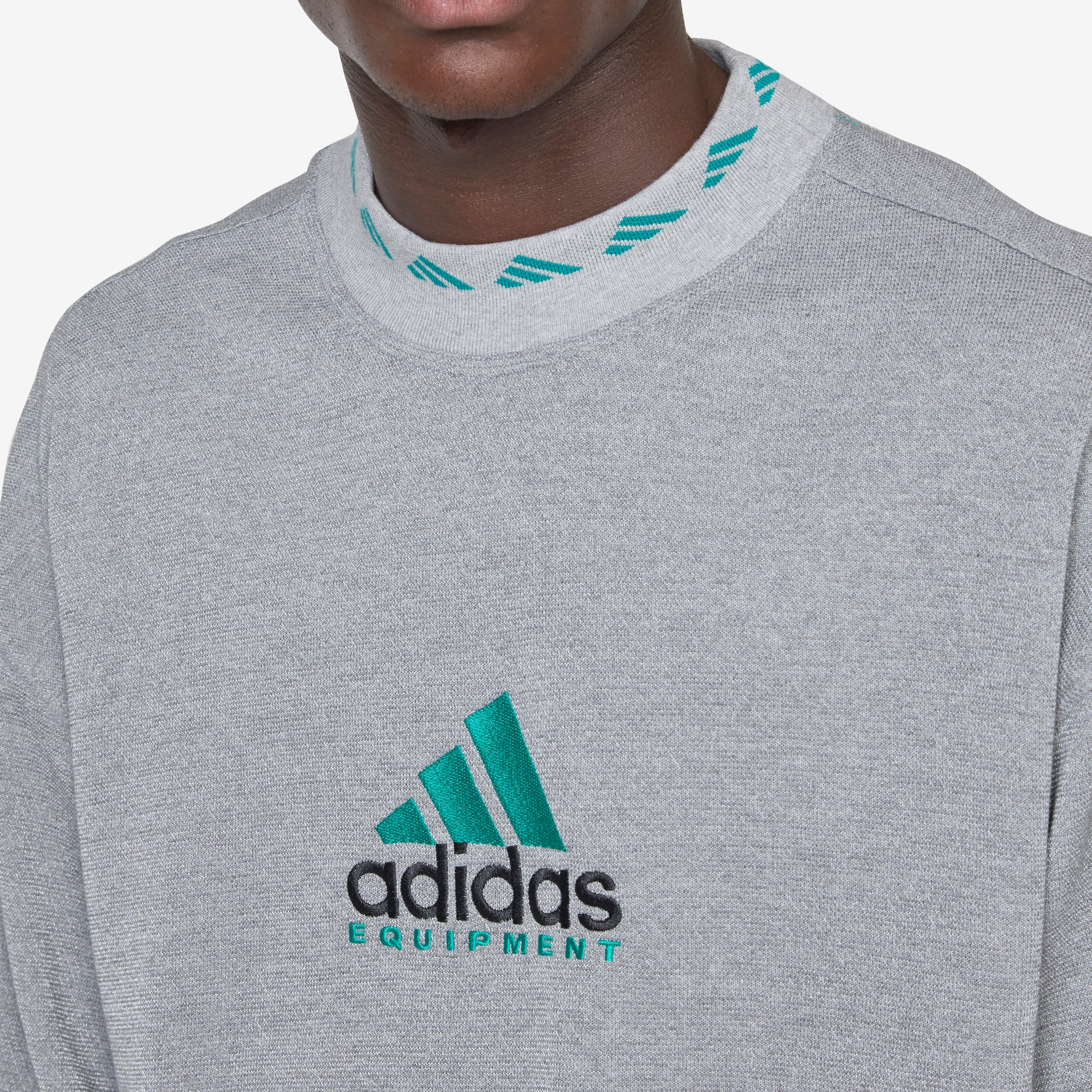EQT Reflective Crewneck Sweatshirt - Medium Grey Heather | Comfortable Unisex Pullover for Running, Gym & Streetwear Fashion
