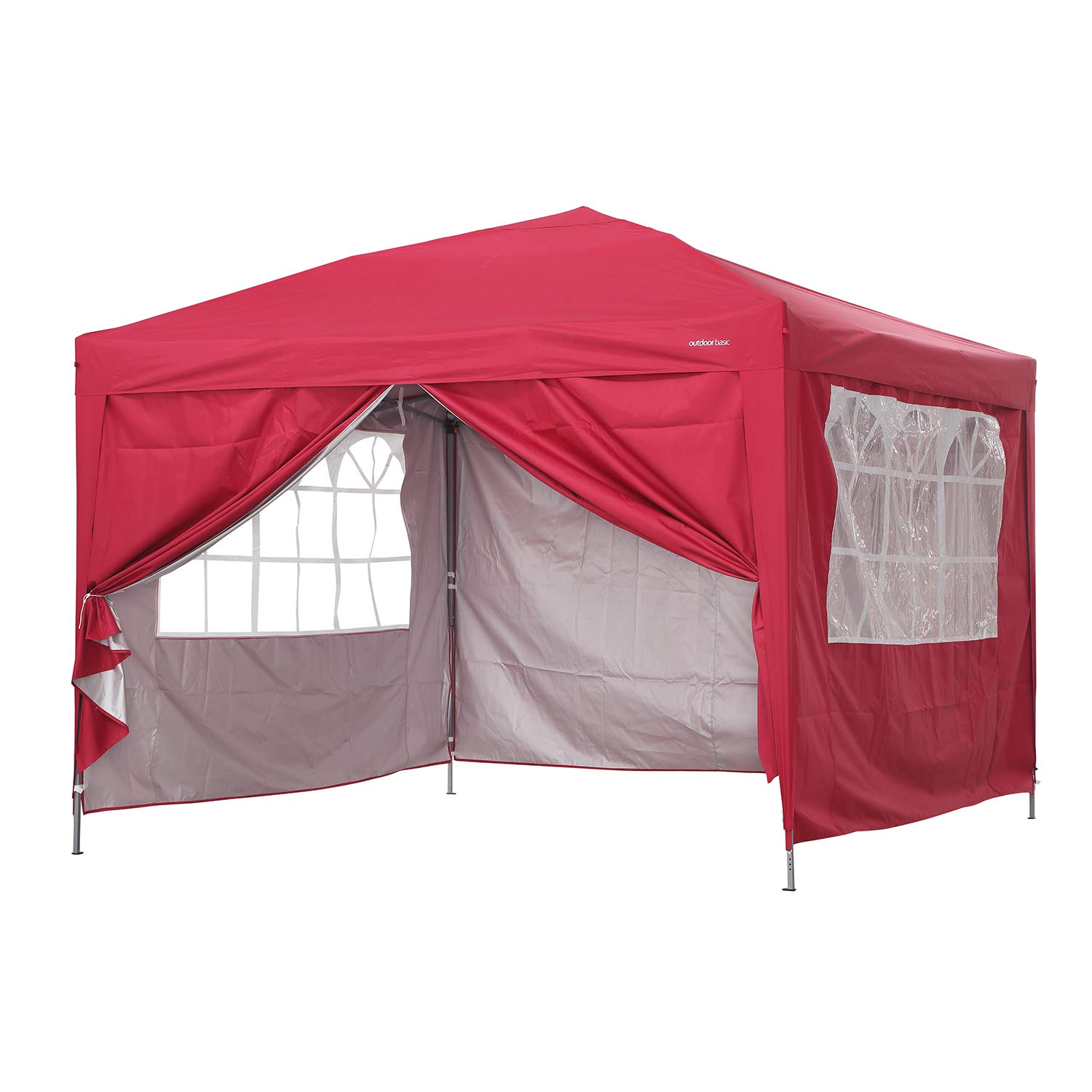 10x10 Outdoor Pop Up Canopy Tent - Commercial Instant Gazebo with 4 Removable Sidewalls - Waterproof & UV Protection - Perfect for Weddings, Parties, Camping & Backyard Events (Red)