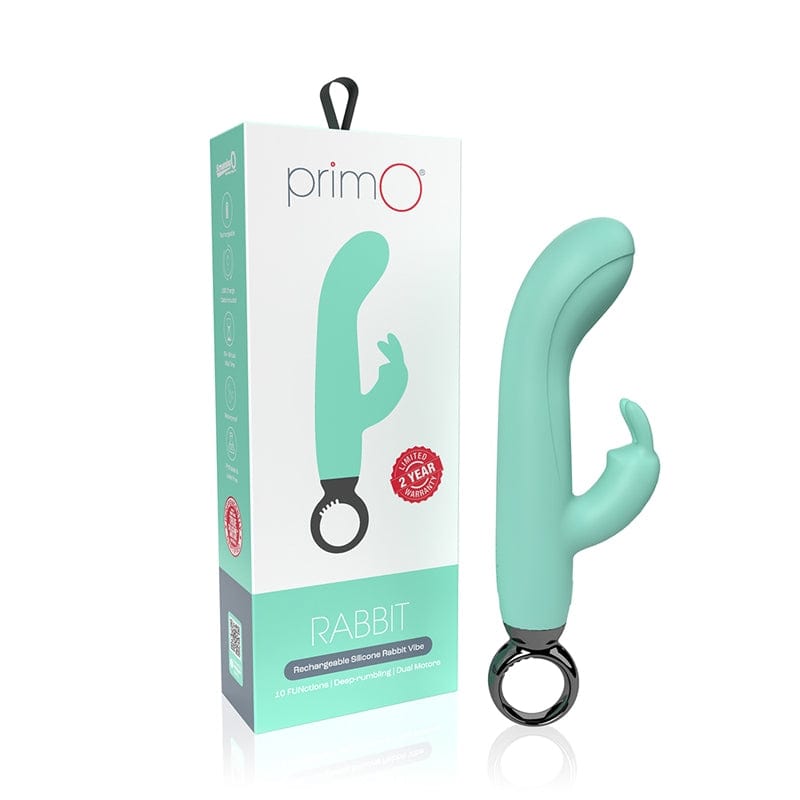 Screaming O PrimO Rabbit Vibrator - True Silicone G-Spot & Clitoral Stimulator for Women - Powerful Rechargeable Waterproof Adult Toy for Couples & Solo Play - Perfect for Romantic Nights & Self-Care Moments