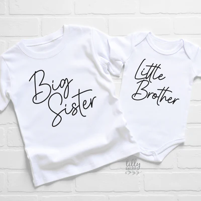 Big & Little Sibling Matching Outfits - Custom Color Options | Family Twin Clothes for Photos, Holidays & Special Occasions