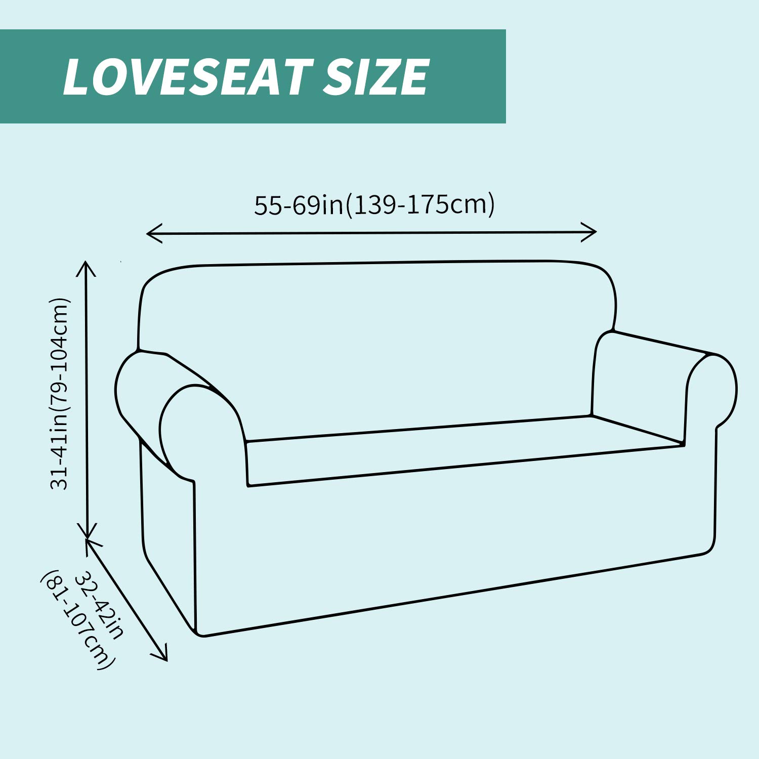 YEMYHOM Jacquard Stretch Sofa Cover for 2 Cushion Couch - Pet Proof, Non Slip Elastic Loveseat Slipcover - Army Green | Perfect for Living Room, Apartment & Pet Owners