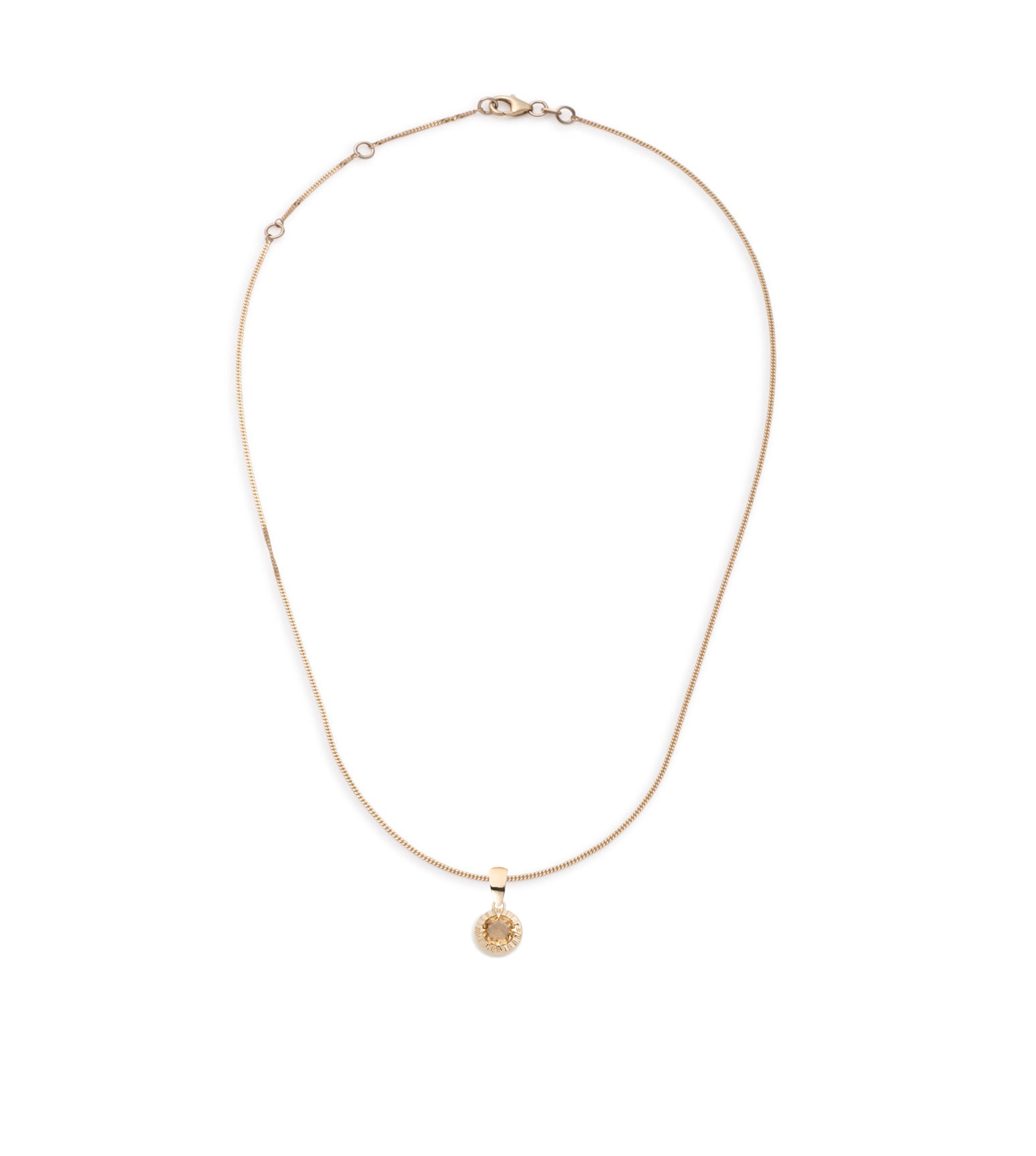 Champagne Citrine Diamond Cut Curb Chain Necklace - Elegant Fine Jewelry for Women | Perfect for Parties, Weddings & Special Occasions