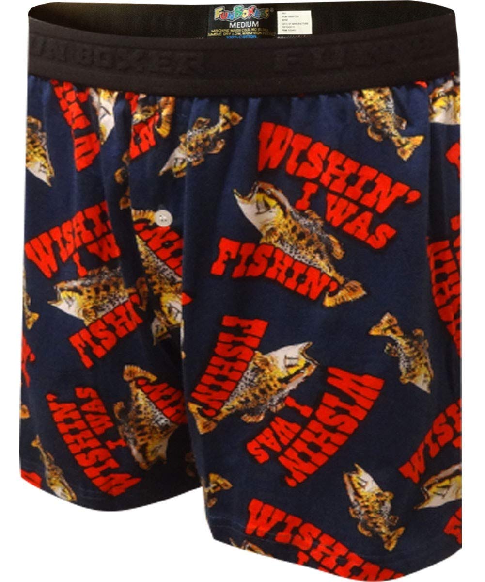 Funny Fishing Boxer Shorts for Men - Comfortable & Breathable Underwear - Perfect for Fishing Trips, Outdoor Adventures & Casual Wear