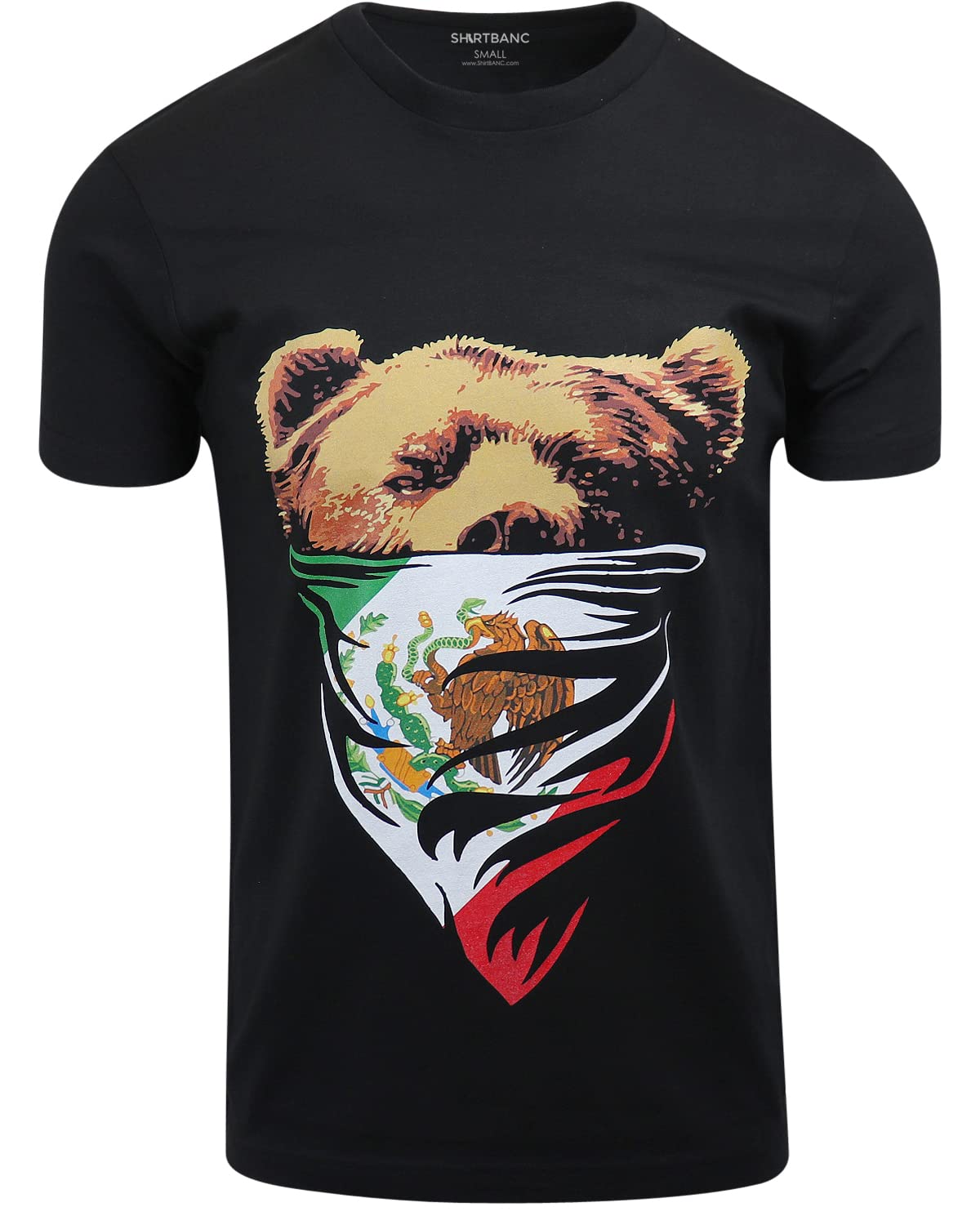 ShirtBANC California Camouflage Bandana Bear Men's T-Shirt | Cali Love Graphic Tee for Men | Casual Streetwear & Outdoor Activities