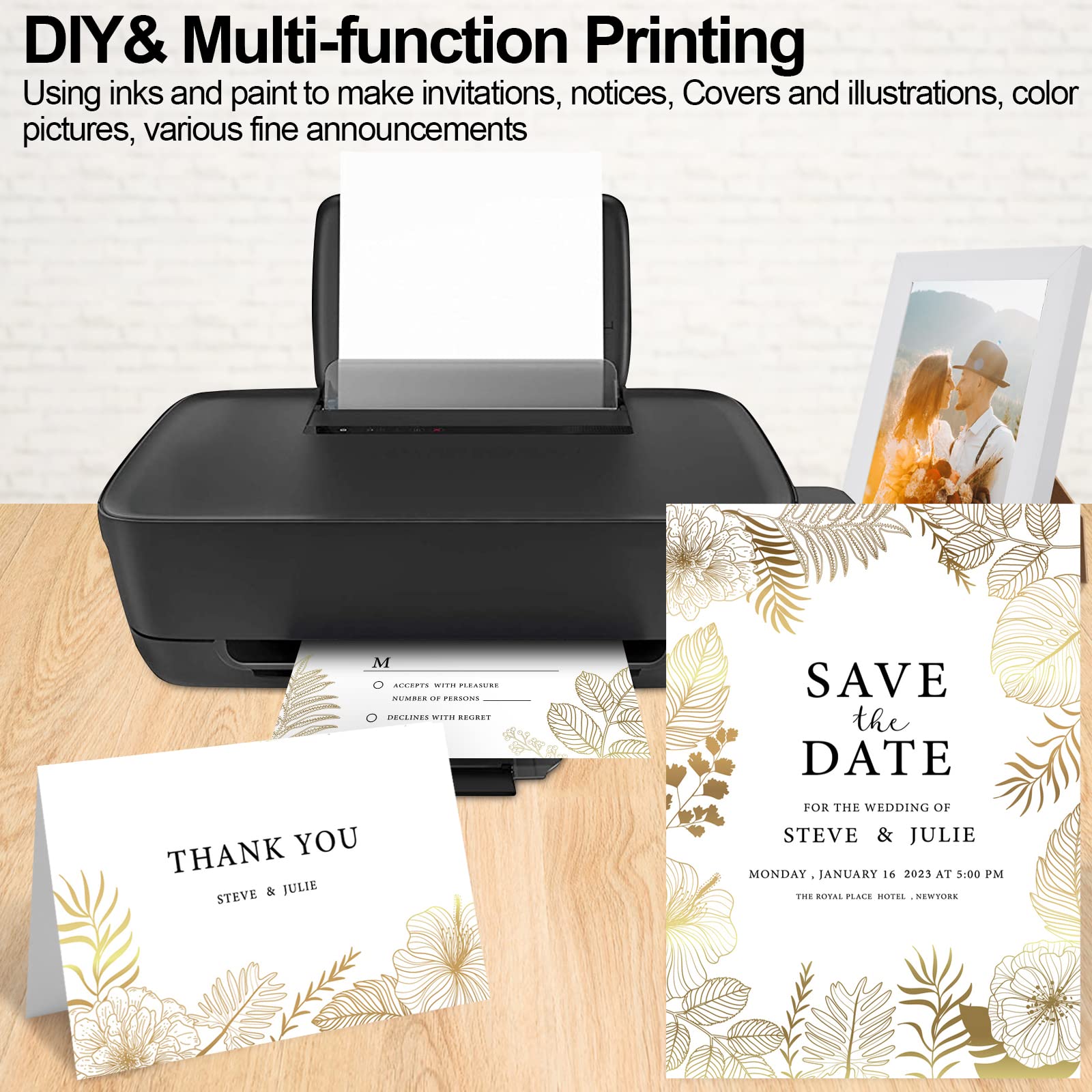 Premium White Cardstock Paper 8x10 Inches - 250gsm Thick & Smooth Cardstock (90 lb) - 25 Sheets for Invitations, Greeting Cards, Wedding Stationery, Business Cards, Menus & Photo Printing - Heavy Duty Printer Paper for Crafting & Professional Use