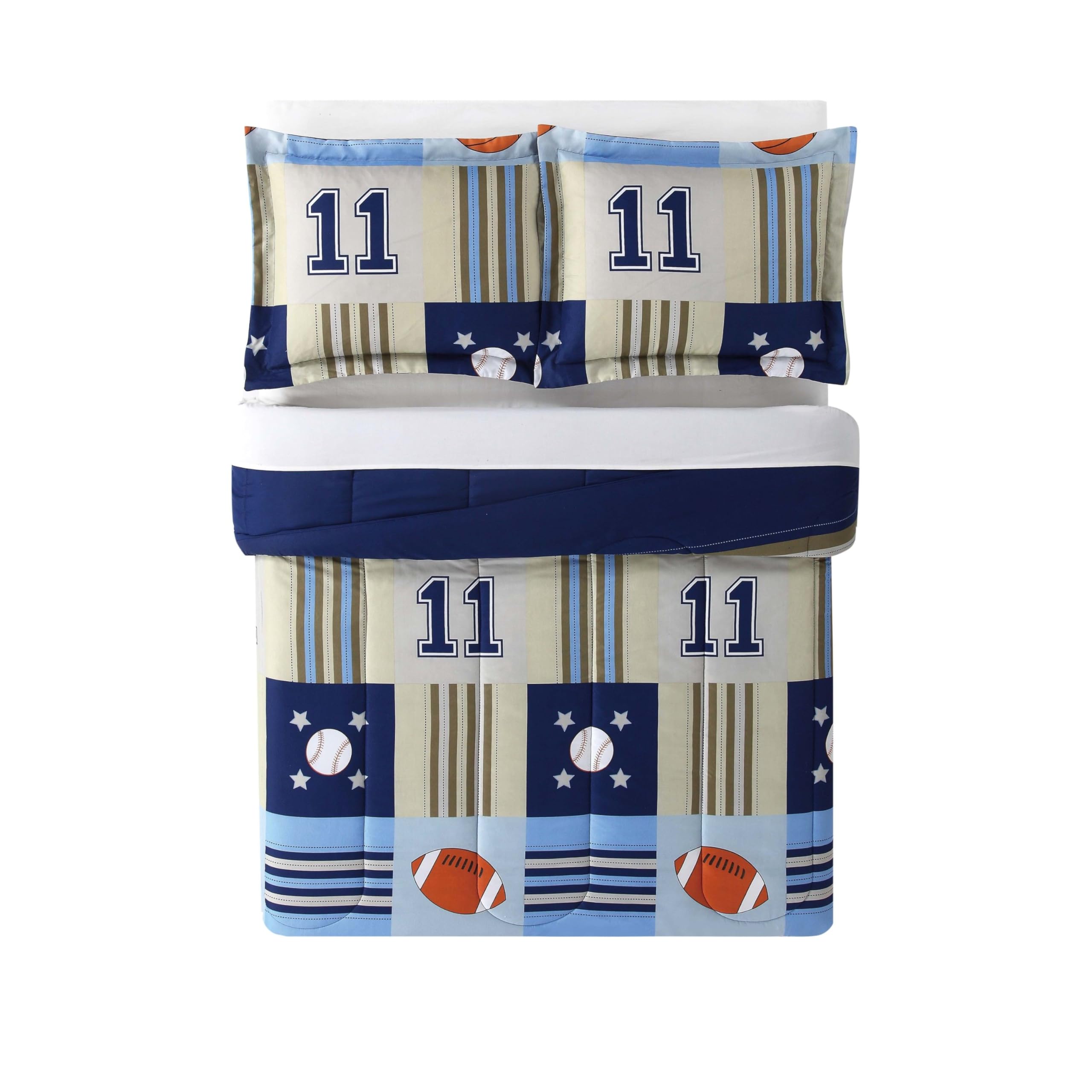 Premium Denim & Khaki Twin Comforter Set - Soft Bedding for Teens & Dorms - Perfect for College Rooms, Guest Beds & Cozy Sleep