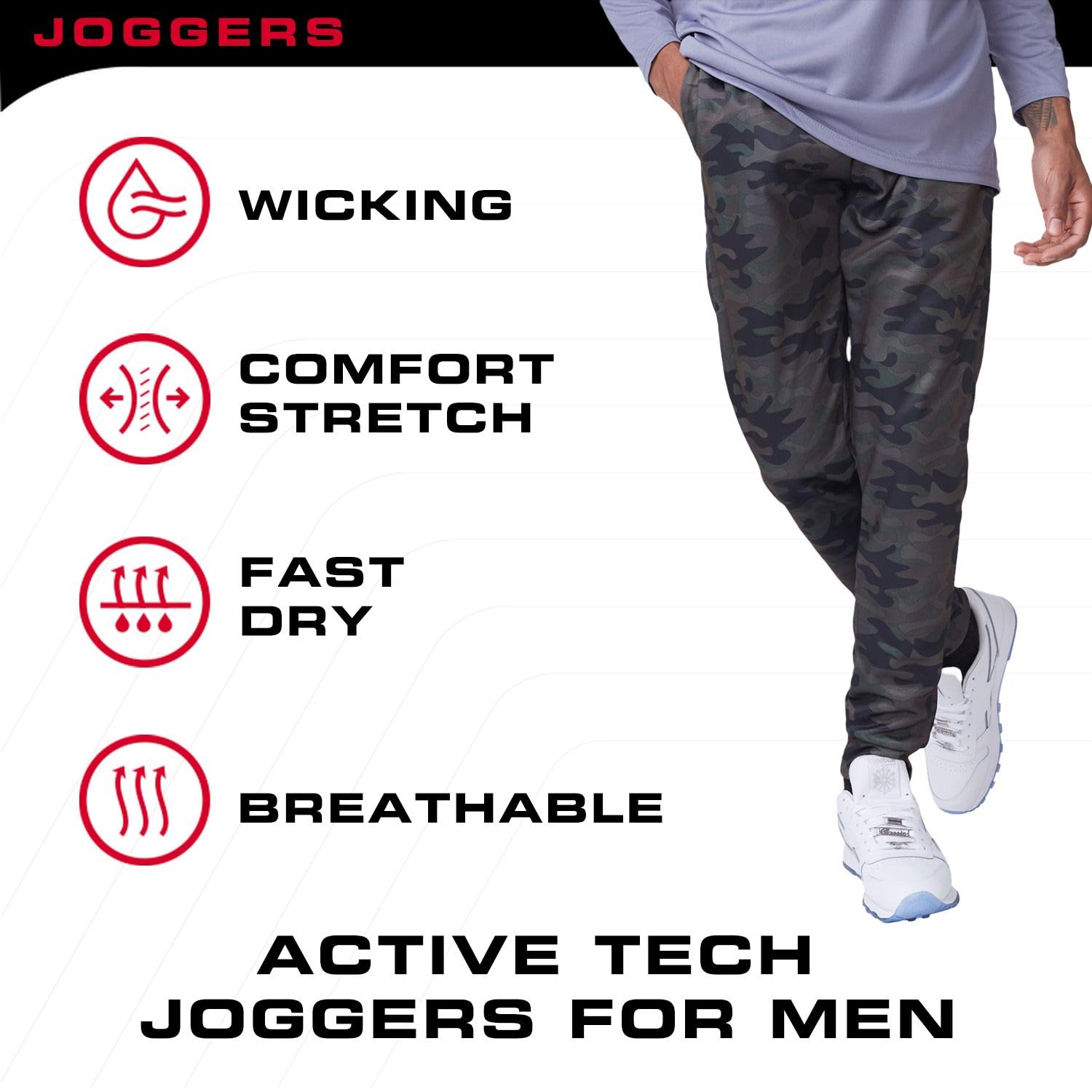 Men's Joggers 3-Pack - Athletic Sweatpants with Pockets (S-3X) for Gym & Lounge