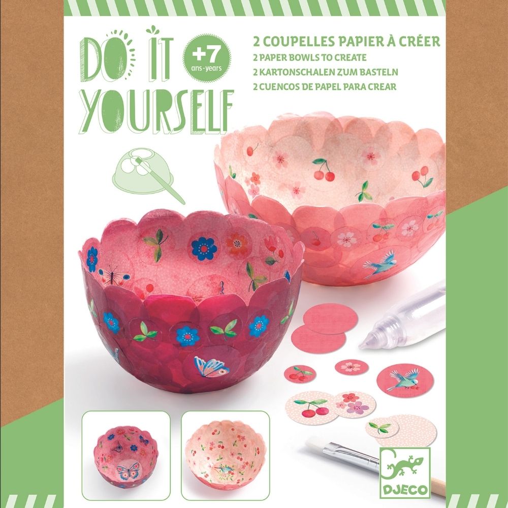 DIY Paper Bowls Kit - Djeco Airplane Themed Craft for Kids | Creative Airplane Paper Bowls for Home Decor & Kids' Art Projects