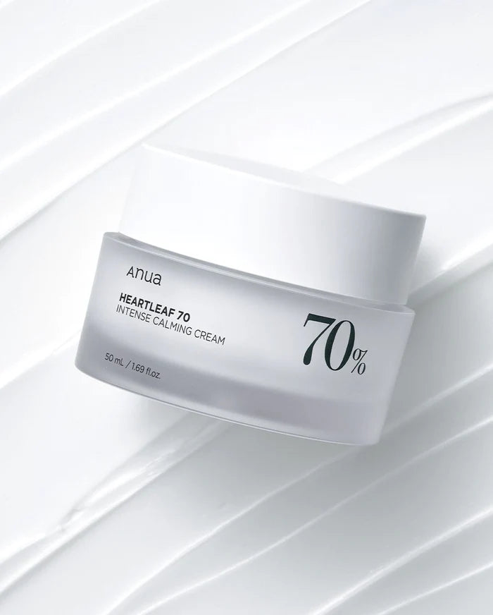 ANUA Heartleaf 70% Soothing Face Cream 50ml - Korean Skincare for Sensitive Skin, Redness Relief & Hydration - Perfect for Daily Calming Routine & Post-Treatment Care