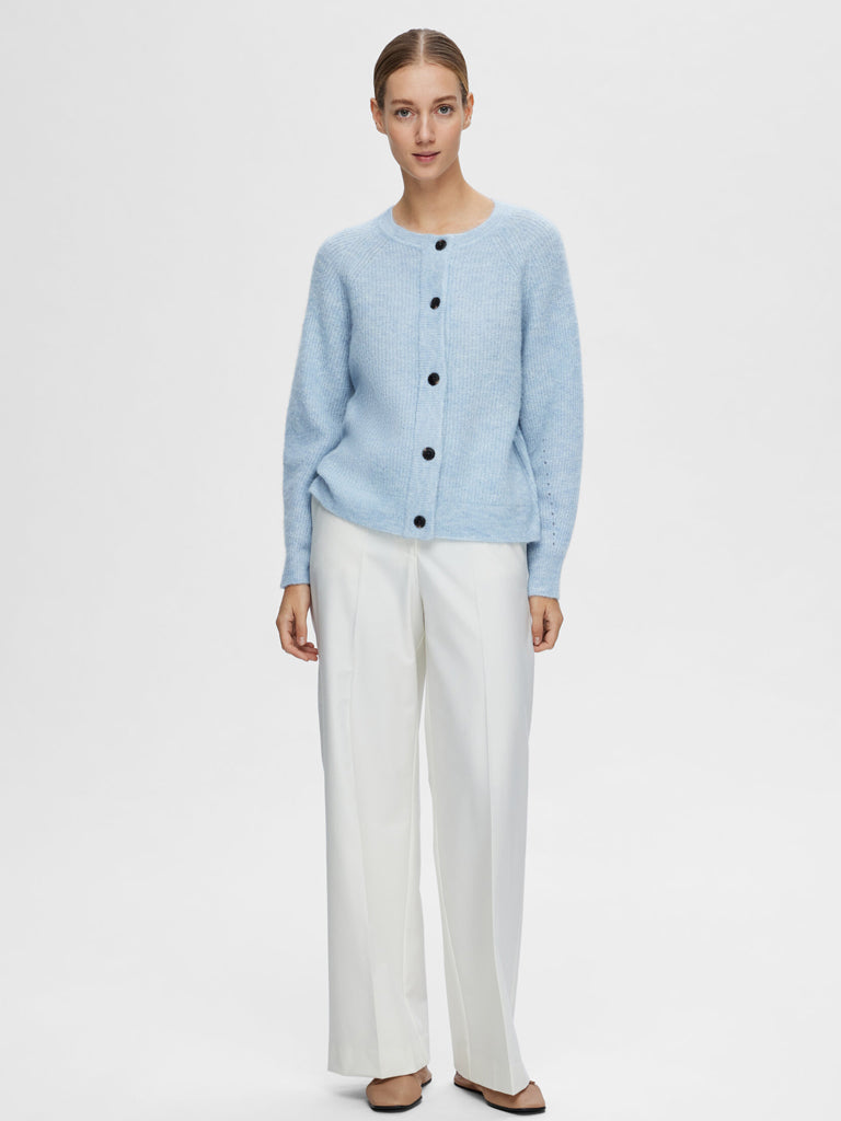 Luxury Women's Cashmere Blue Short Cardigan - Soft & Cozy Lulu Style for Casual Wear, Office & Date Nights