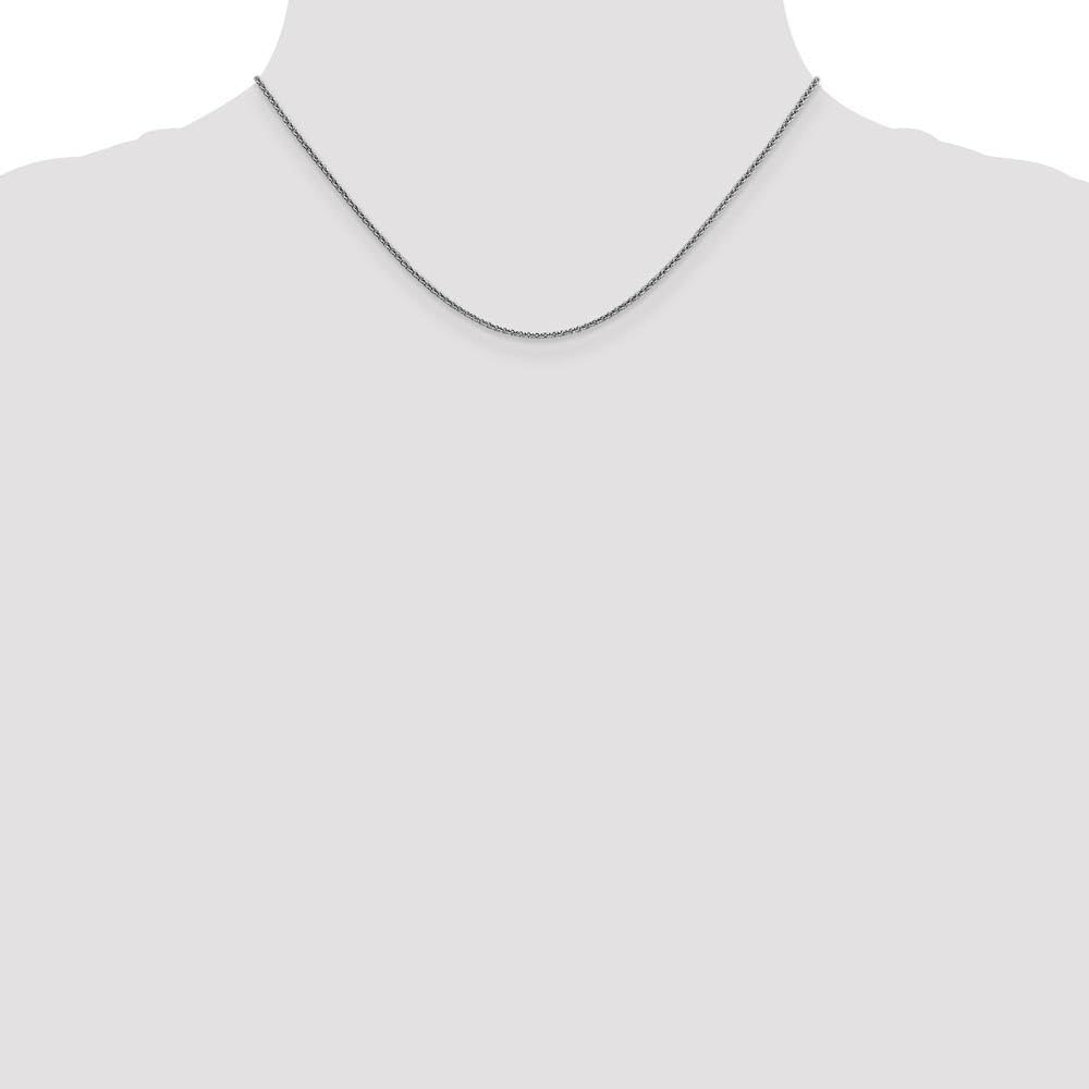The Black Bow 1.6mm 14k White Gold Solid Round Cable Chain Necklace for Women, Perfect for Everyday Wear, Gift Giving, and Special Occasions