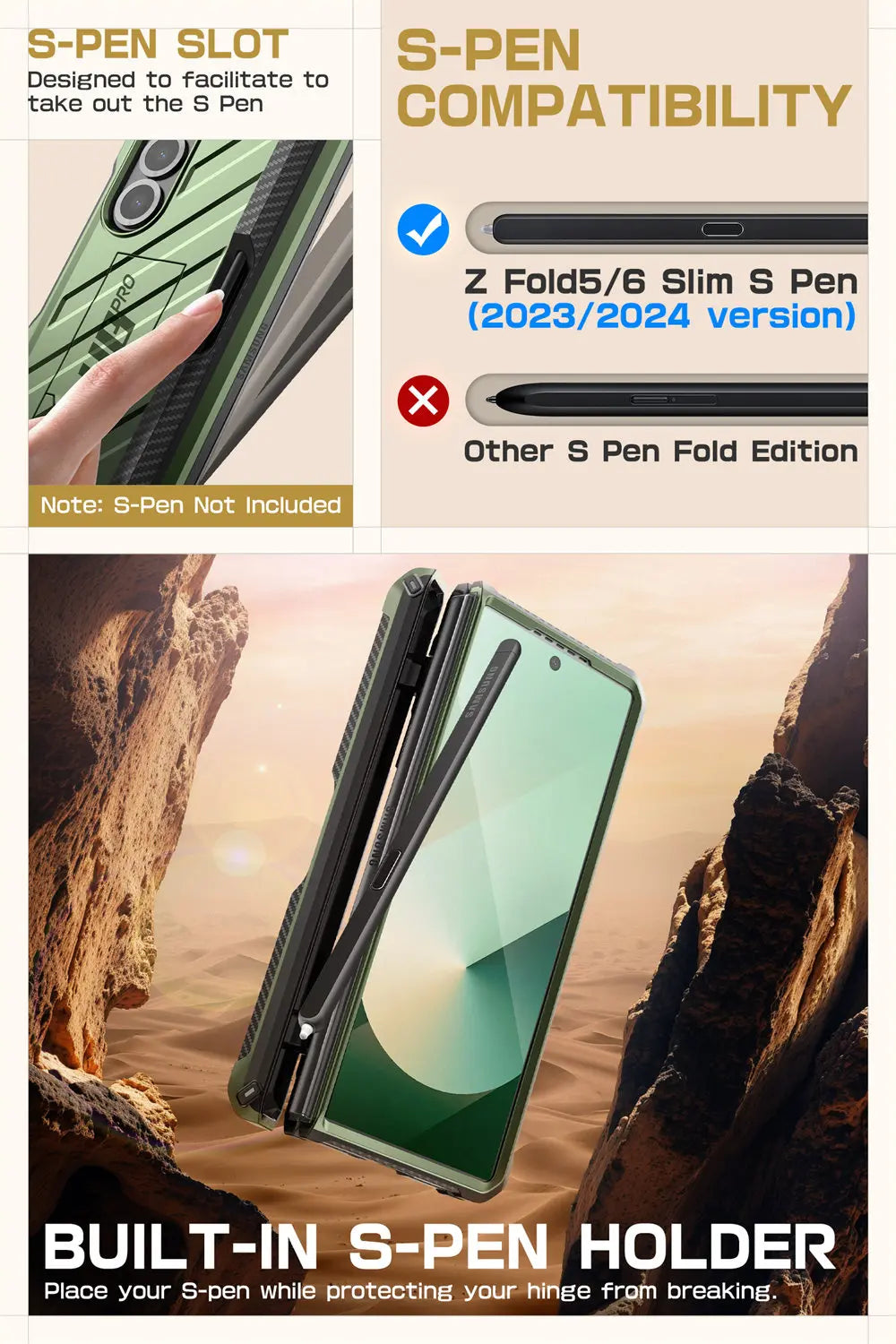 SUPCASE Unicorn Beetle Pro Rugged Case for Samsung Galaxy Z Fold 6 - Shockproof Protective Cover with Built-in Screen Protector | Perfect for Outdoor, Work & Travel Use