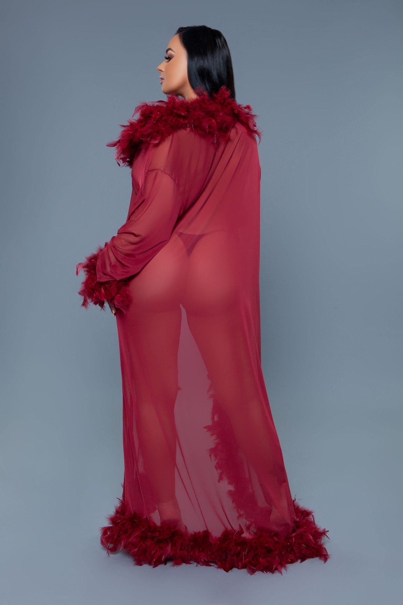BeWicked Women's Glamour Robe BW834 - Sexy Satin Lingerie Robe for Women - Perfect for Boudoir, Bridal Shower & Romantic Nights