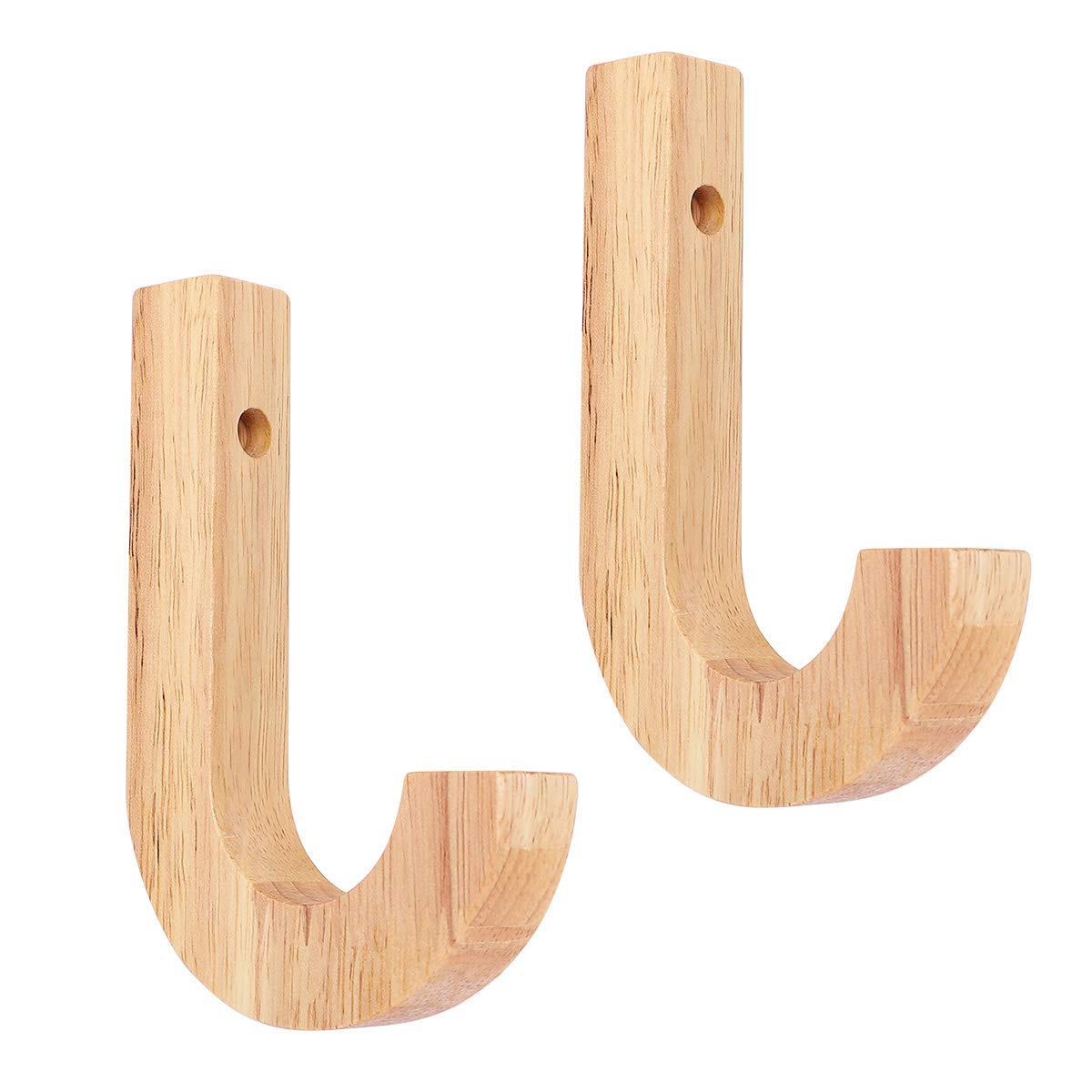 2 Pack Modern Decorative Wall Hooks - Wooden Coat Hooks for Entryway, Bedroom & Bathroom Organization | Creative Home Decor Storage Solution