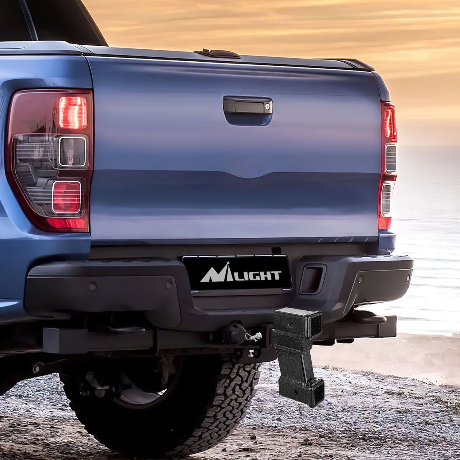 2 Inch Trailer Dual Hitch Receiver with 2 & 6 Inch Rise or Drop - Heavy Duty Towing Accessory for Trucks, SUVs & Trailers - Perfect for Hauling, Camping & Off-Road Adventures
