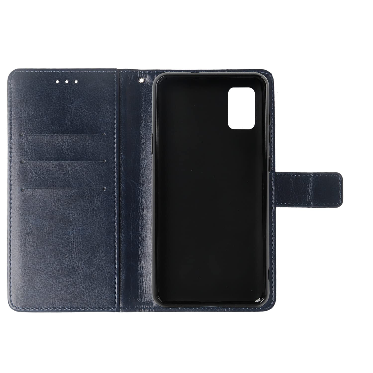 Premium Leather Flip Case for ZTE Avid 589 - Wallet Stand with Card Slots (Dark Blue) for Business Use