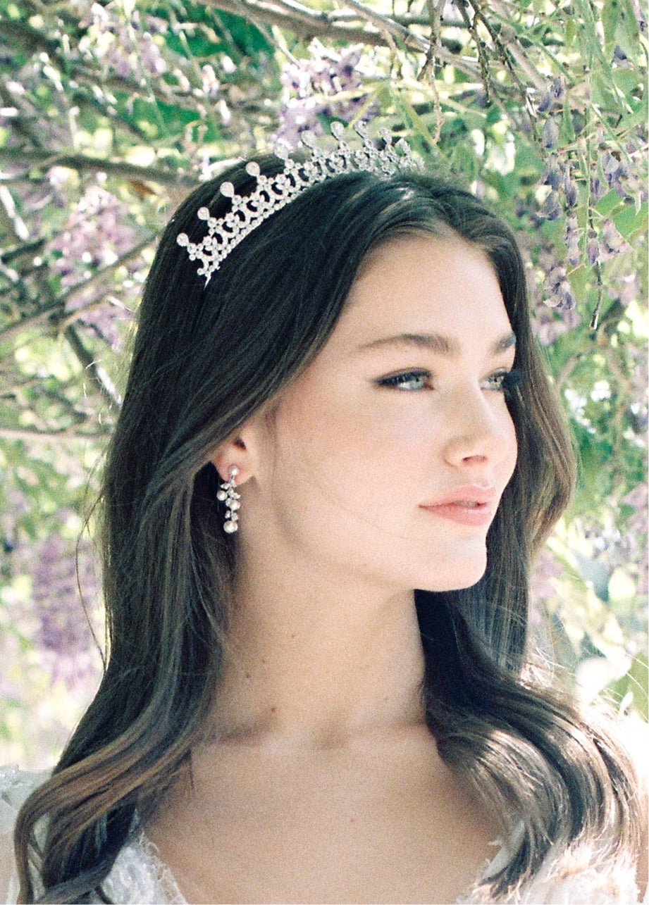 DAPHNE Bridal Tiara – Elegant Crystal Wedding Crown for Bride, Bridesmaid, and Flower Girl | Perfect for Weddings, Prom, Pageants, and Special Occasions