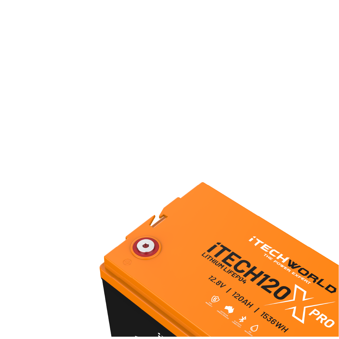iTECH120X PRO 12V 120Ah Deep Cycle Lithium Battery with Bluetooth - LiFePO4 Battery for RV, Marine, Solar, Off-Grid & Trolling Motor Applications