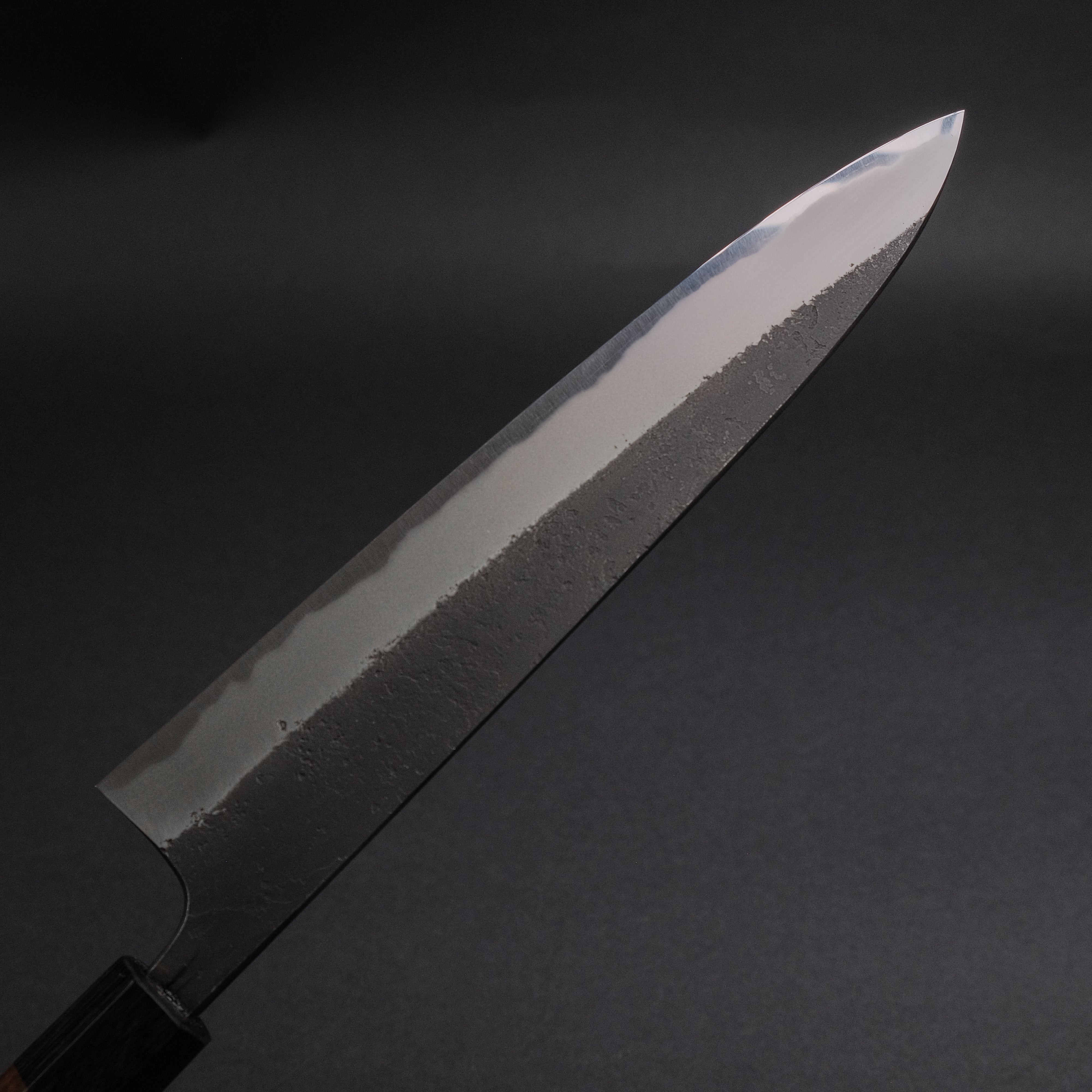 Premium Akifusa Wakui Kurouchi Nashiji Blue #2 Gyuto 225mm Japanese Chef Knife with Ebony Handle - Perfect for Slicing, Dicing & Professional Cooking