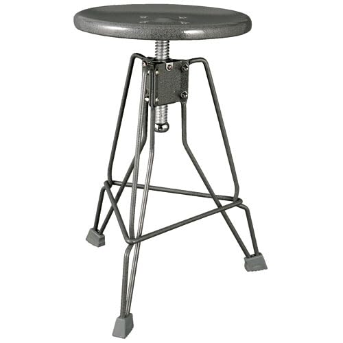 Hammerton Gray Adjustable Height Stool - 17.3-18.9 inches (440-480mm) - Multi-Purpose Home & Office Stool for Kitchen, Bar, Salon, and Workspace - 15.2 x 13.8 inches (385 x 350mm) Compact Design