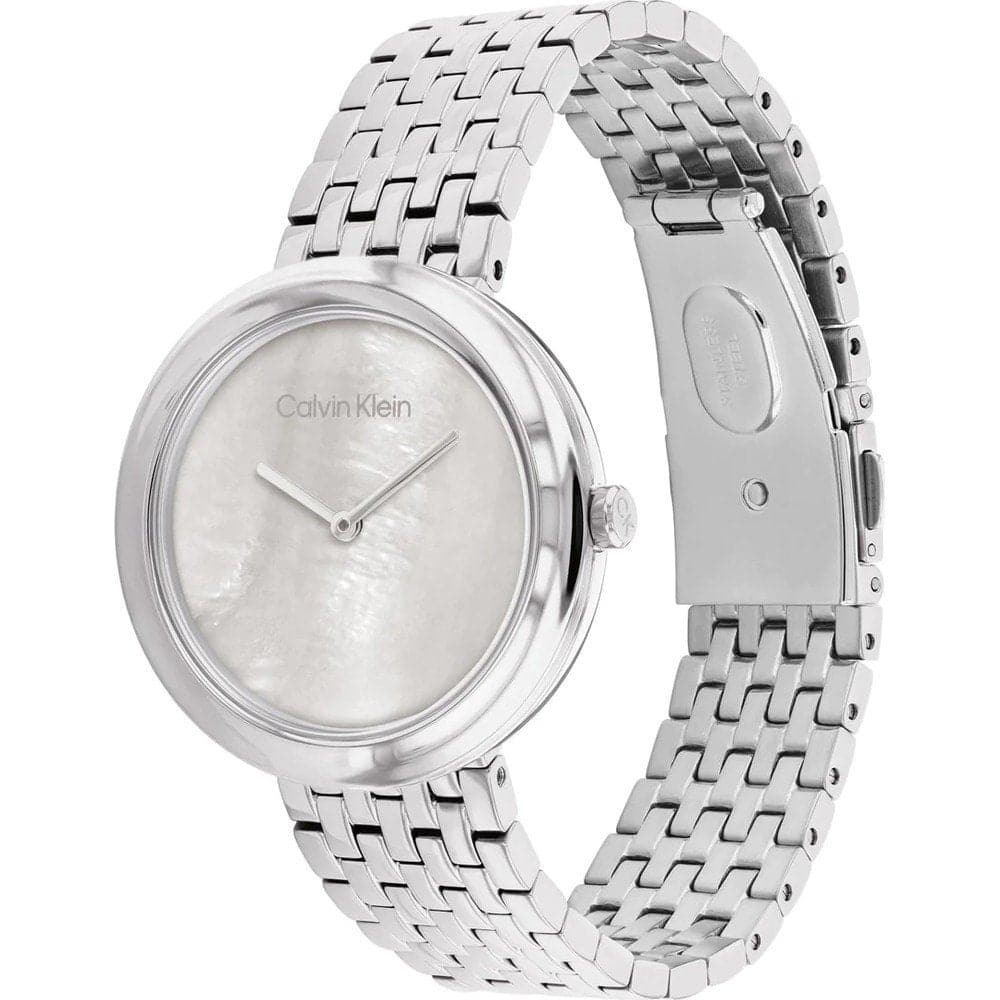 Calvin Klein Women's Silver Dial Stainless Steel Watch 25200320 - Elegant Fashion Timepiece for Work, Date Night & Special Occasions