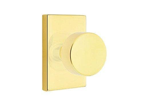 Modern Rectangle Rosette & Round Knob Set - Oil Rubbed Bronze Full Dummy Set for Doors & Cabinets - Perfect for Home, Office & Commercial Use