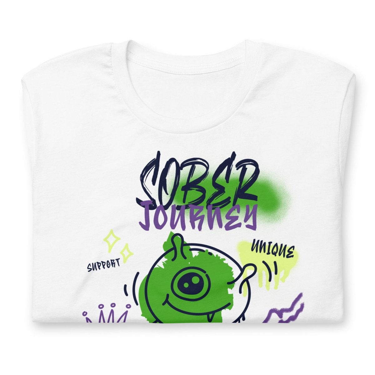 Alien Sober Voyage Unisex T-Shirt - Intergalactic Recovery Series | Space-Themed Graphic Tee for Men & Women | Perfect for Rave, Festival, and Sci-Fi Enthusiasts