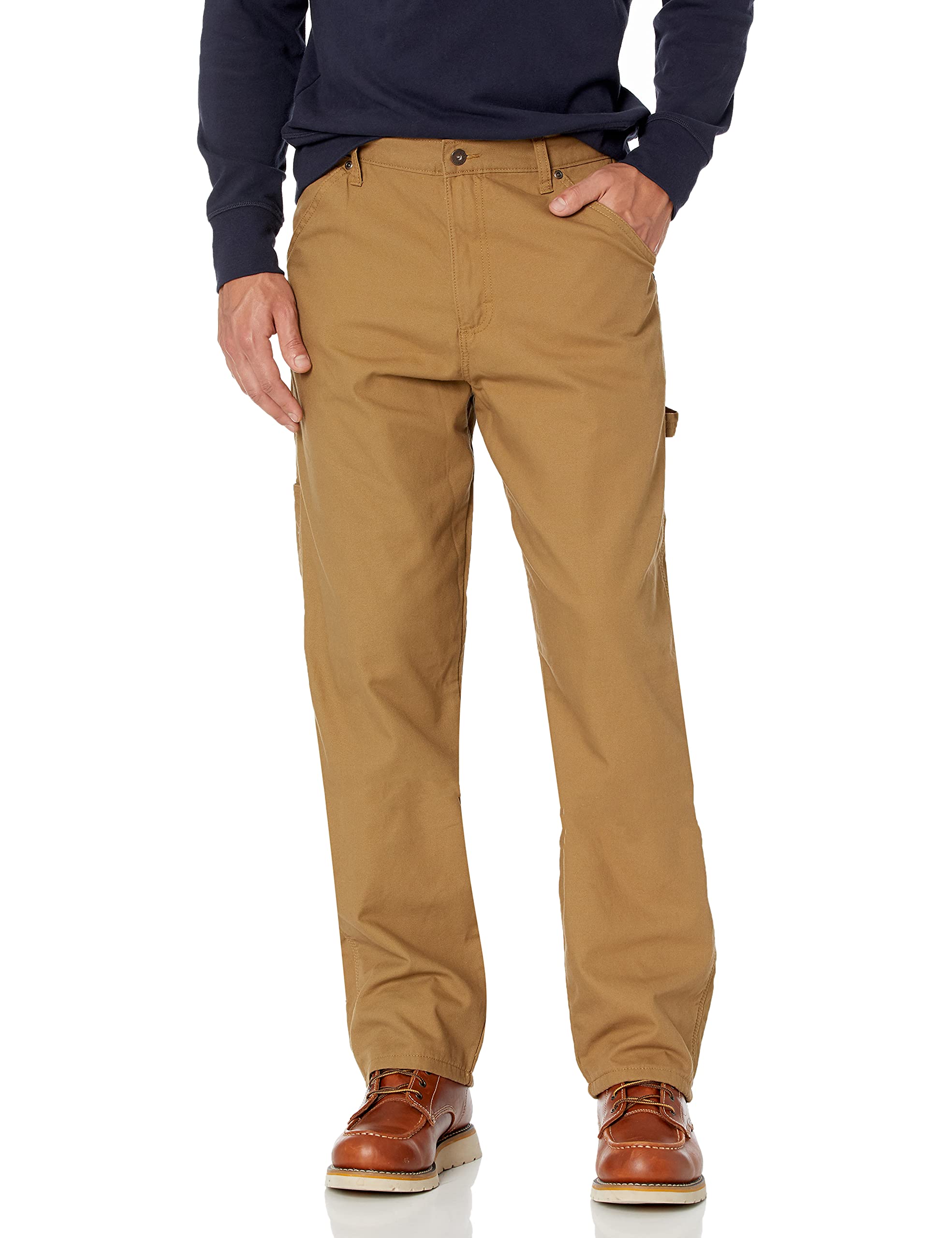Wrangler Authentics Men's Fleece Lined Carpenter Pants - Durable Work Pants for Construction, Outdoor & Winter Use