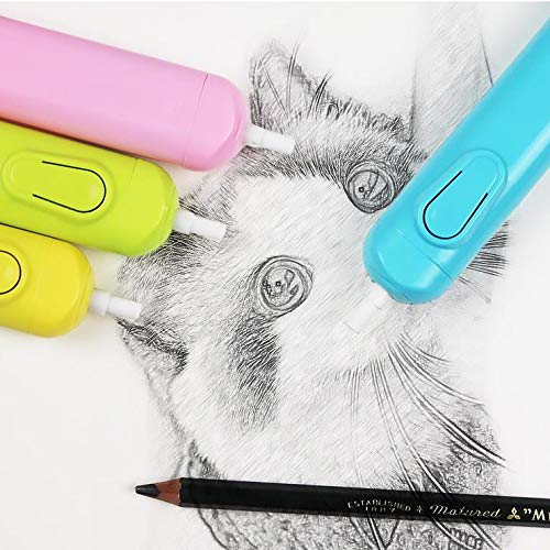 Automatic Electric Eraser Pen - Battery Powered (2 AAA) with 20 Eraser Refills - Portable Rubber Pencil Eraser for Artists, Students & Office Use - Perfect for Sketching, Drawing & Correcting Documents