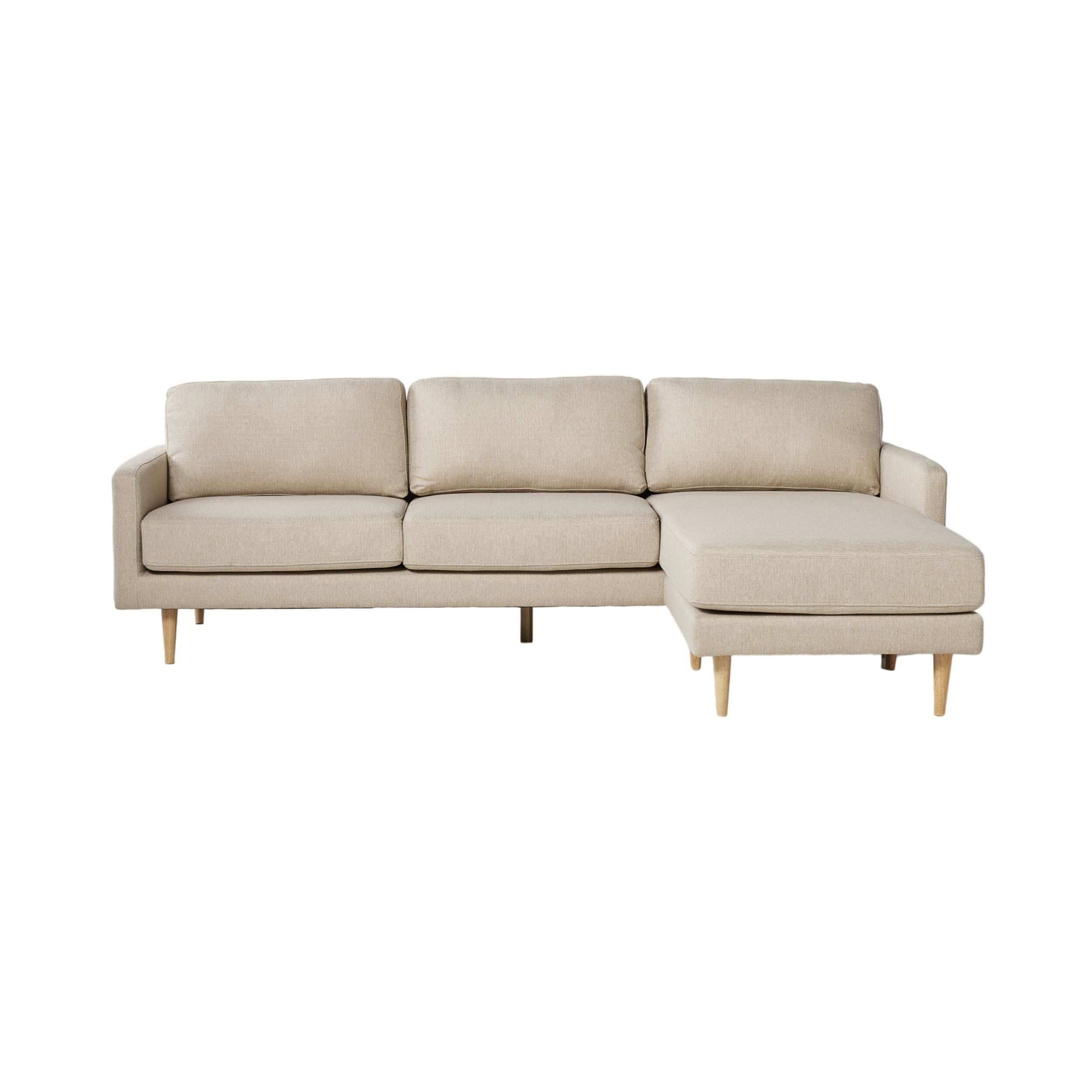 Boden 3-Seater Sofa with Reversible Chaise in Amalfi Parchment - Modern Living Room Furniture for Small Spaces & Apartments