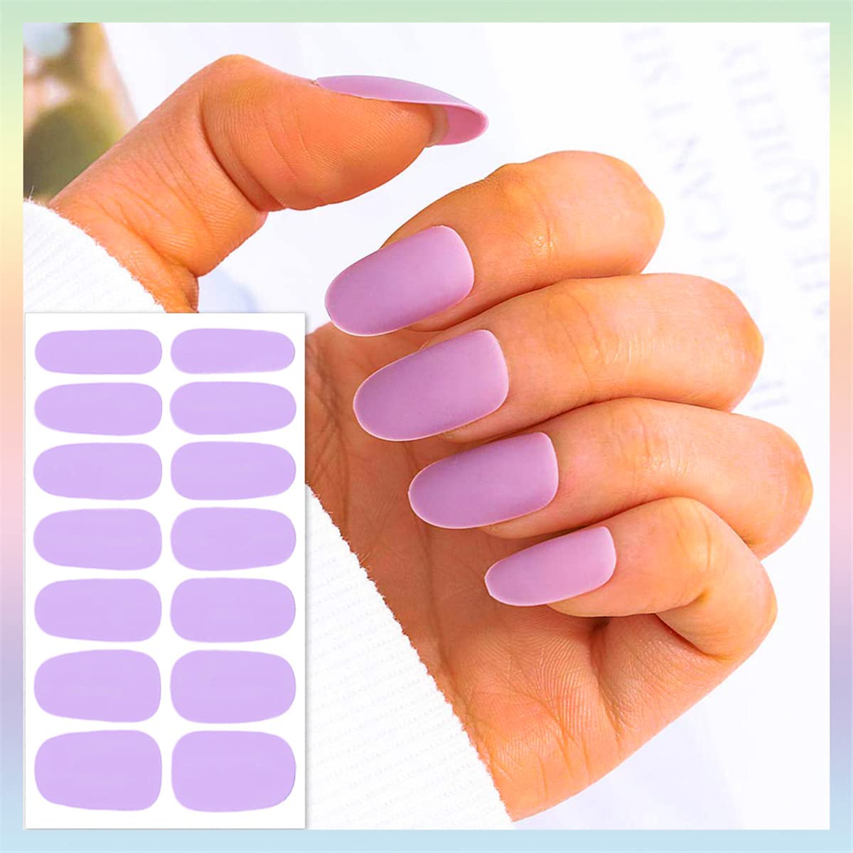 JERCLITY 24 Sheets Warm Tones Glitter Solid Color Nail Polish Strips - Self-Adhesive Nail Decals with Nail File | Gel Nail Wraps Manicure Kit for Women | Perfect for Parties, Weddings & DIY Nail Art at Home