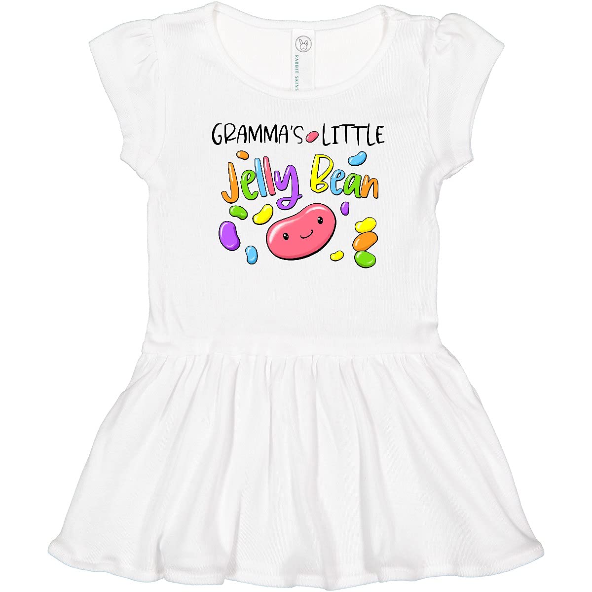 Inktastic Gramma's Little Jellybean Cute Easter Candy Toddler Dress - Adorable Baby Girl Outfit for Easter Sunday, Spring Photoshoot & Family Gatherings
