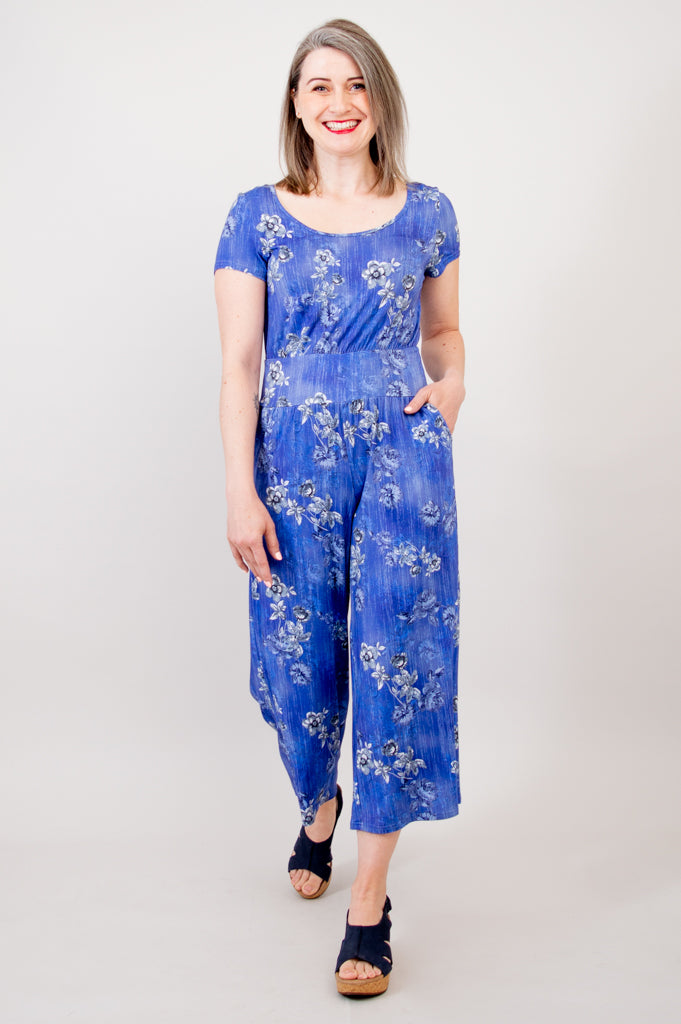 Julie Jumpsuit for Women - Soft Blue Bamboo Fabric - Comfortable & Stylish Romper for Casual Wear, Summer Outfits, and Beach Vacations