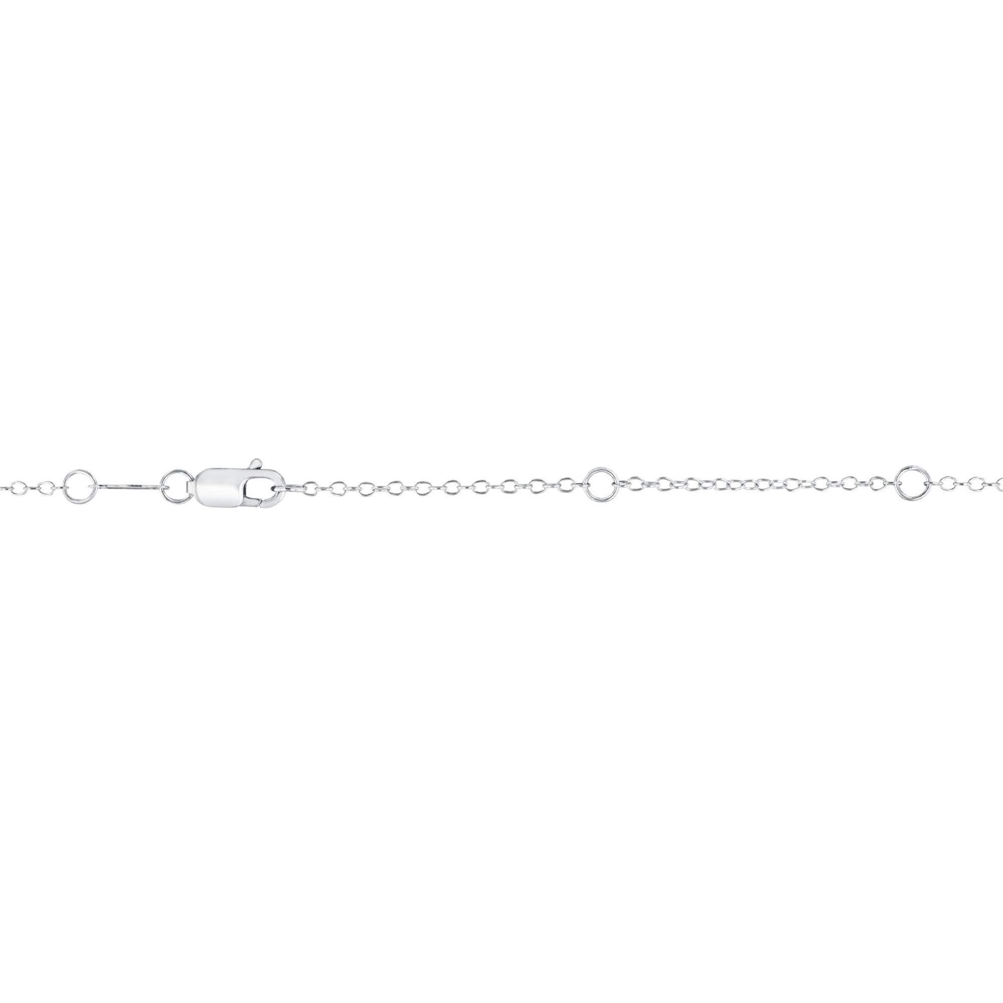 Endless Sparkle Round Diamond Solitaire Pendant Necklace for Women - 1/10 Carat Natural Diamond in Sterling Silver, 16-18 Inch Adjustable Cable Chain | Perfect for Anniversaries, Valentine's Day & Special Occasions