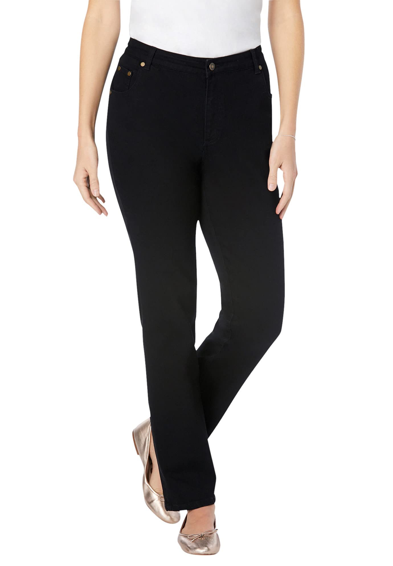 Woman Within Women's Plus Size Tall Straight Leg Stretch Jean - Comfortable & Flattering Denim for Curvy Women | Perfect for Work, Casual Outings & Everyday Wear