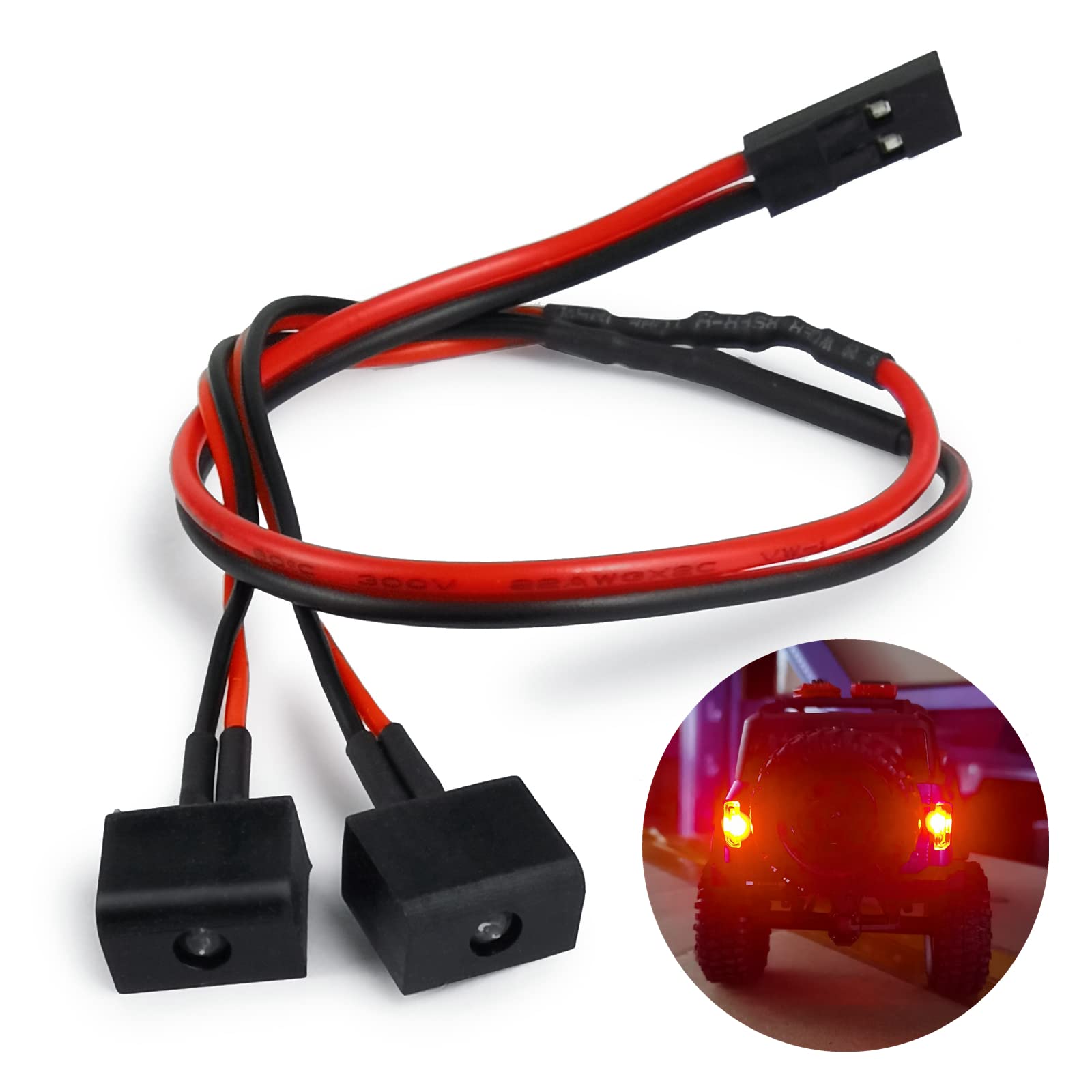 1/24 RC Crawler Car SCX24 LED Taillight Rear Lights - Bronco AXI00006 Upgrades Accessories for Off-Road Night Driving & Crawling Adventures