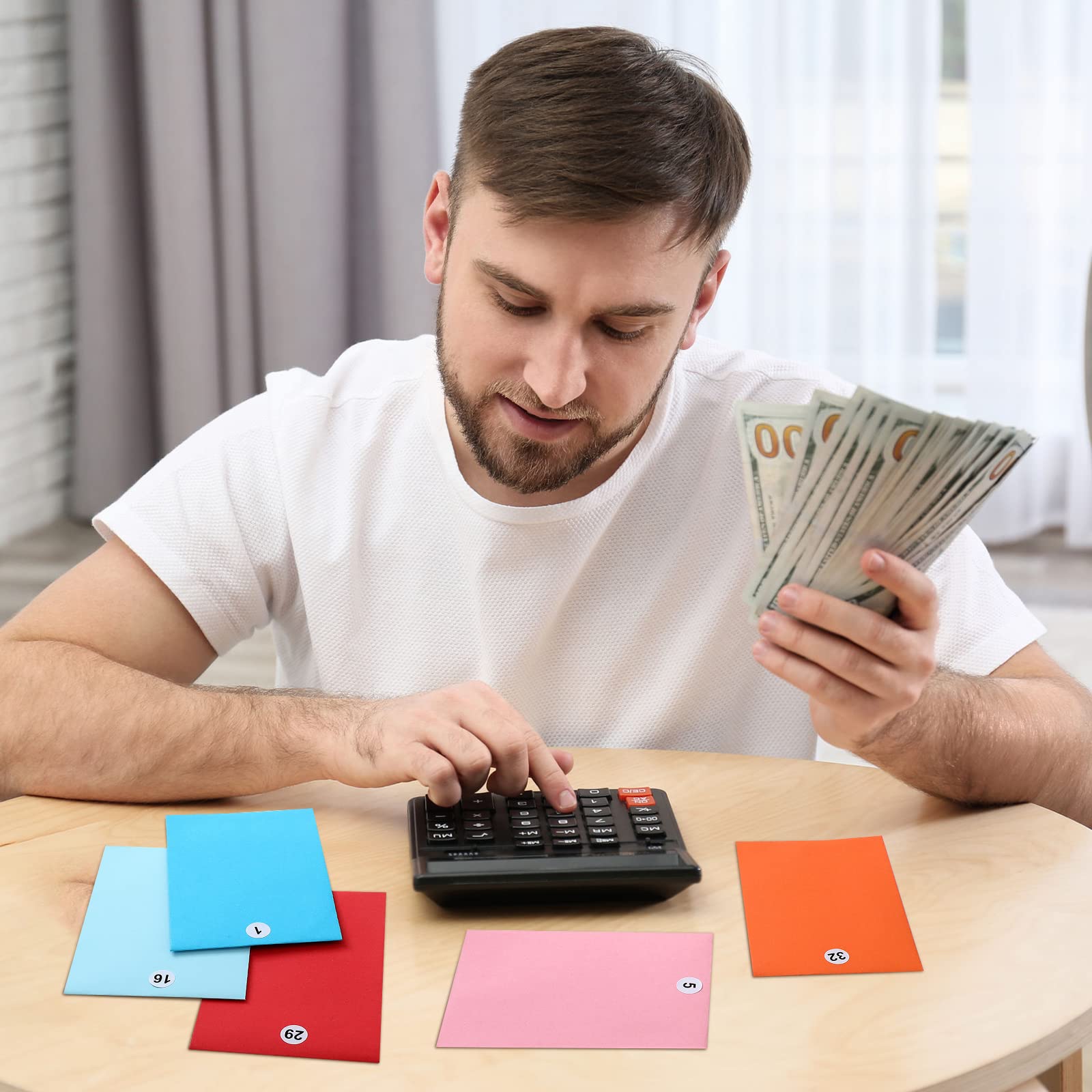 100-Pack 4x3 Inch Cash Envelopes for Budgeting - Money Saving Challenge Envelopes with Stickers for Coins, Checks & Gift Cards - Home & Office Organization (Multicolor) | Perfect for Dave Ramsey Budget System, Cash Stuffing & Financial Planning