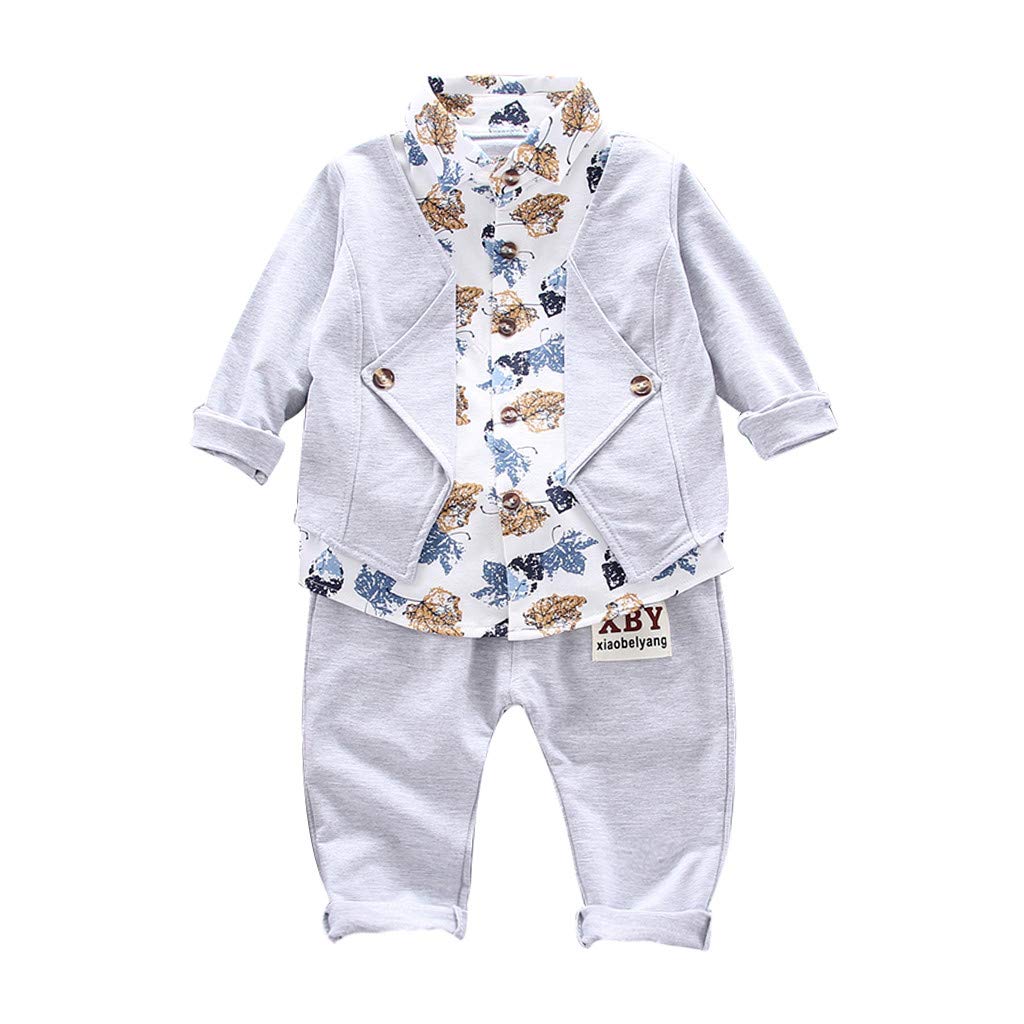 Baby Boy Formal Tuxedo Suit Set - Christening, Wedding & Party Outfit with Bow Tie - Long Sleeve Spring/Fall Dress Clothes for Special Occasions | Perfect for Baptisms, Family Photos & Holiday Events