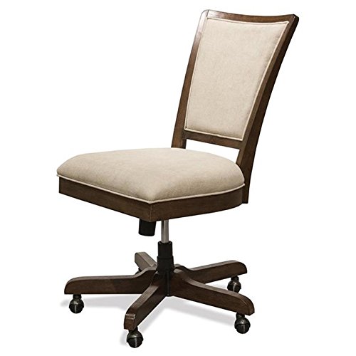 BOWERY HILL Modern Upholstered Office Chair - Plymouth Brown Oak - Ergonomic Desk Chair for Home Office & Workspace