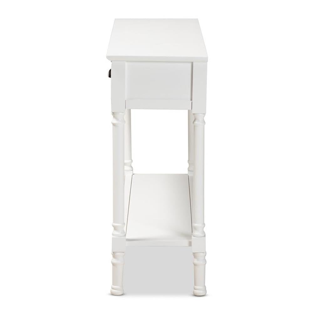 BOWERY HILL White Finished Wood 3-Drawer Entryway Console Table - Modern Hallway Entry Table with Storage for Small Spaces | Perfect for Foyer, Living Room & Apartment Decor