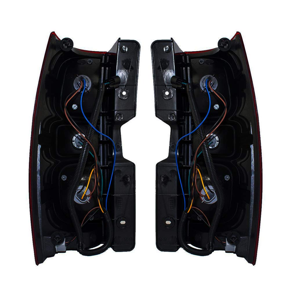 OE Style Replacement Rear Brake Tail Lights Assemblies for 2007-2014 Chevy Tahoe & Suburban - Left Driver & Right Passenger Side Pair - Durable LED Lights for Enhanced Safety & Style - Perfect for Night Driving, Off-Roading & Car Customization
