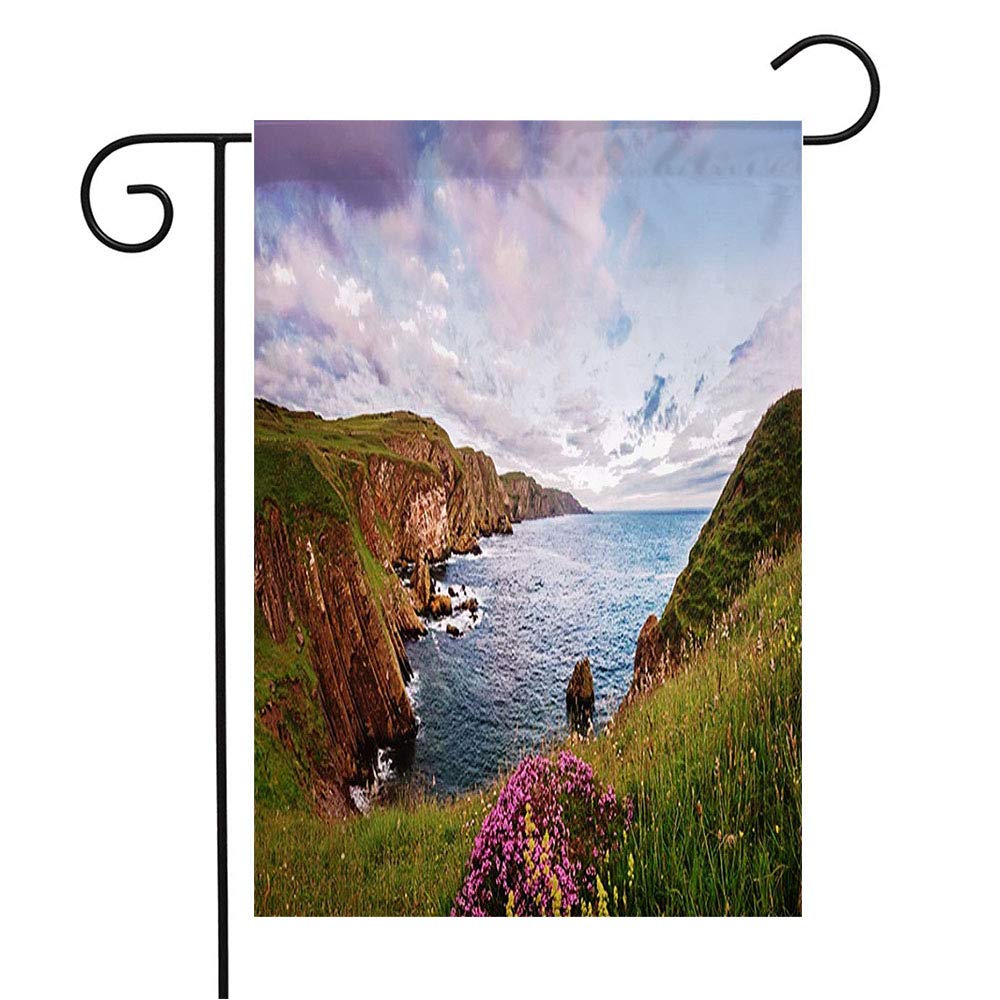12x18 Inch Welcome Garden Flag - Pettico Bay Borders Scotland St Abbs Head National Reserve Scenic Design | Seasonal Outdoor Decor for Patio, Lawn & Home | Perfect Gift for Nature Lovers & Park Enthusiasts | Ideal for Gardens, Porches and Outdoor Celebrations