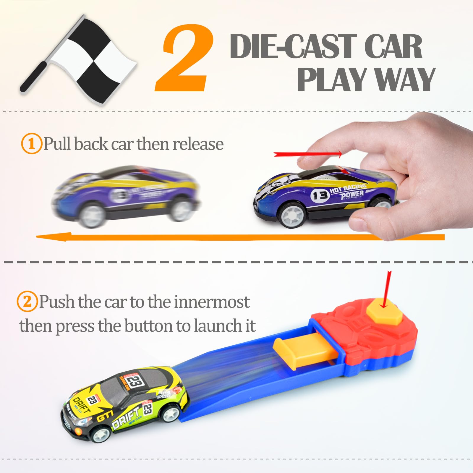 70 PCS Pull Back Toy Cars Set - Mini Race Cars with Launcher & Play Map - Bulk Small Vehicle Toys for Kids Birthday Party Favors, Carnival Prizes, Pinata Fillers - Fun Educational Toys for Boys Girls Age 3+ (70 Pack) - Perfect for Indoor Racing Games & STEM Learning Activities