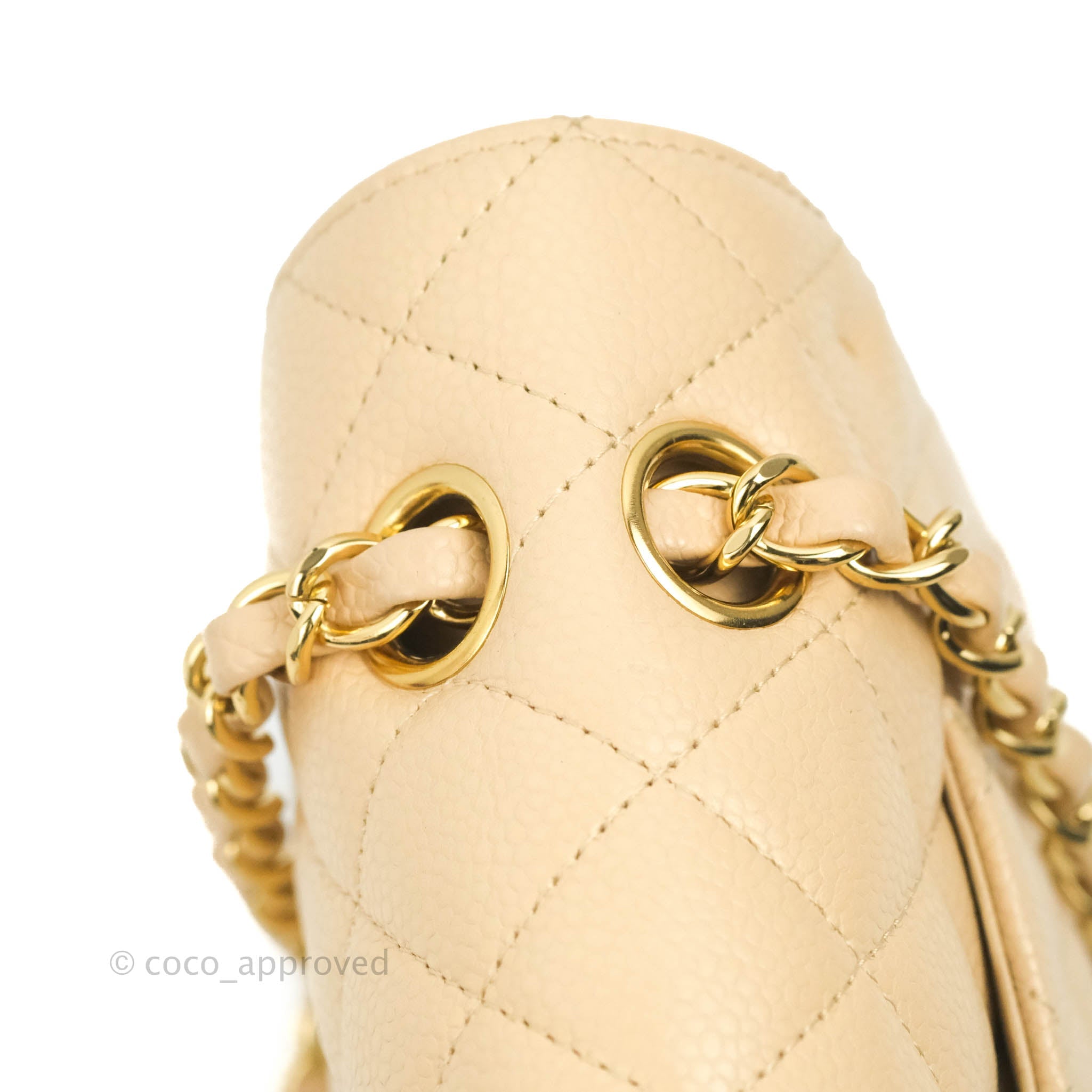 Chanel Classic M/L Medium Flap Bag - Quilted Beige Caviar Leather with Gold Hardware | Luxury Shoulder Bag for Women, Perfect for Work, Parties & Special Occasions