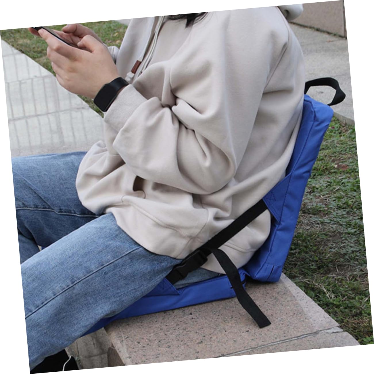Toddmomy Outdoor Chair Cushions - Waterproof Portable & Foldable Camping Chair Pads for Patio, Lawn, Beach, Picnic, Backyard, and Travel Comfort