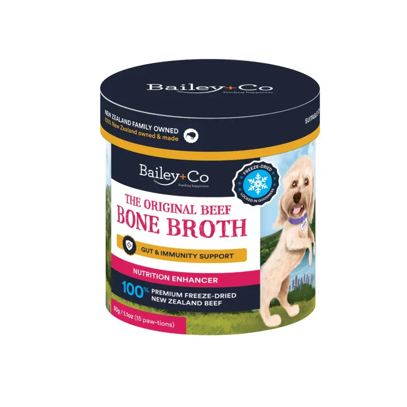 Bailey+Co Dissolvable Freeze Dried Bone Broth Powder - 30g & 65g Pack | High Protein, Keto & Paleo Friendly | Perfect for Soups, Stews & Post-Workout Recovery